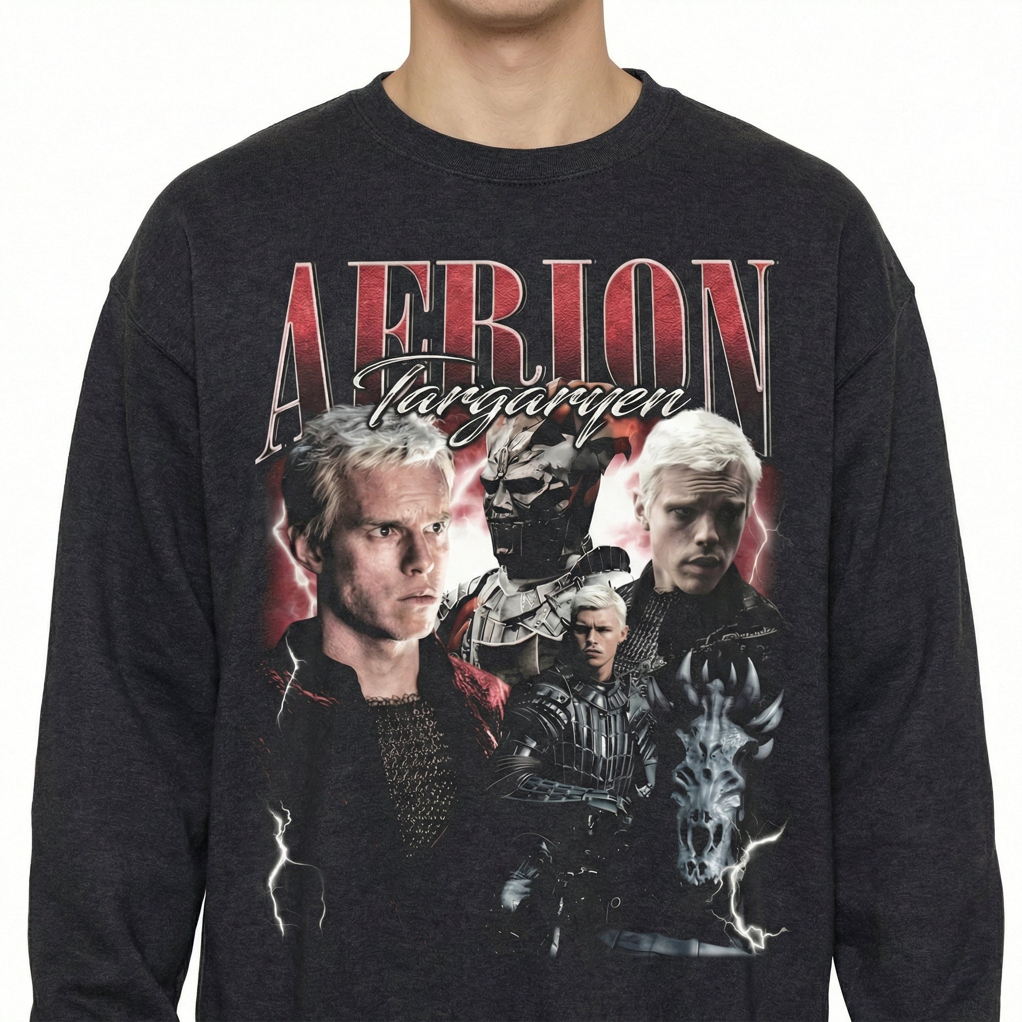 Vintage 90s Aerion Targaryen Dragon Fantasy T-Shirt – Unisex Retro Medieval Sweatshirt