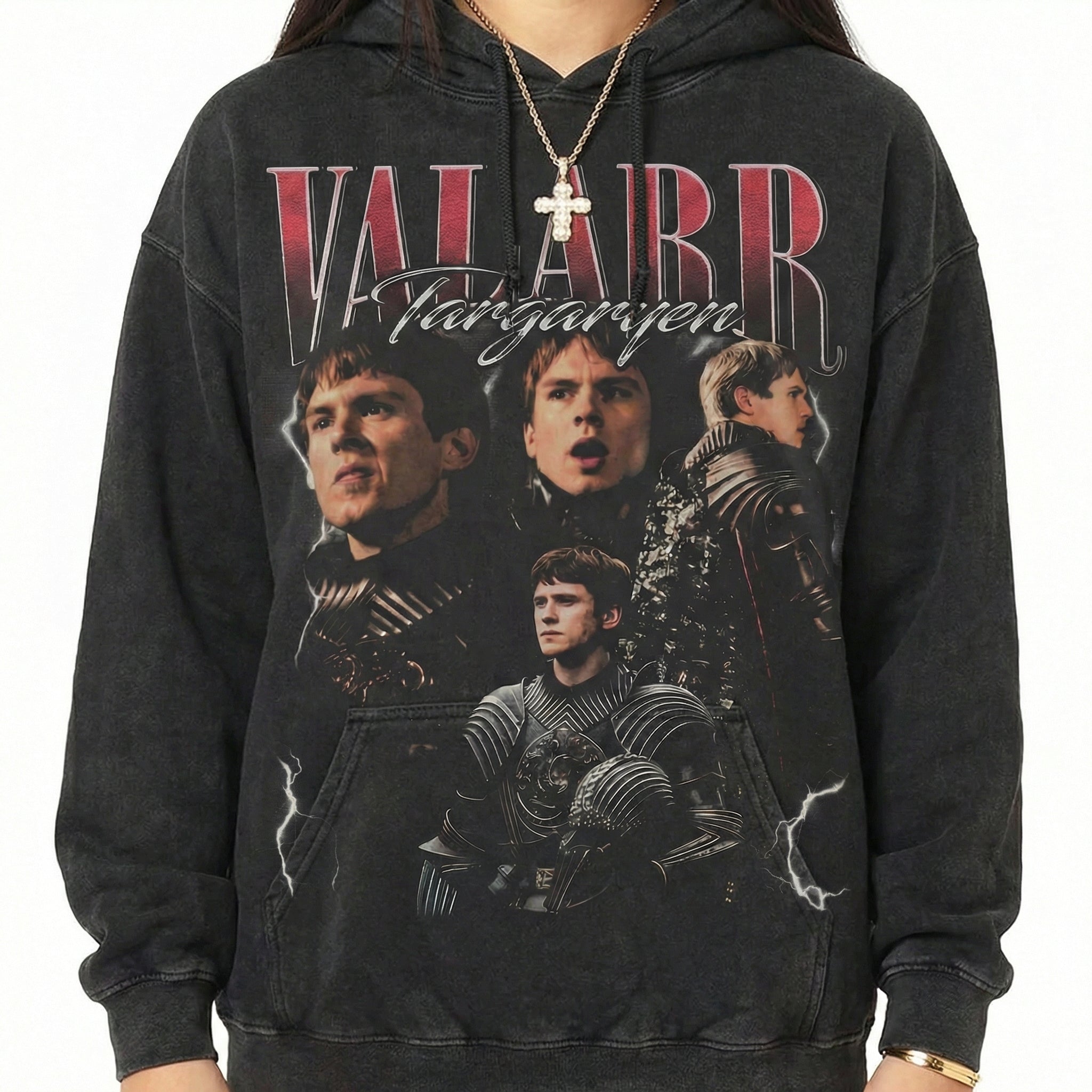 Vintage 90s Valarr Targaryen Dragon Knight Graphic T-Shirt – Unisex Retro Medieval Sweatshirt