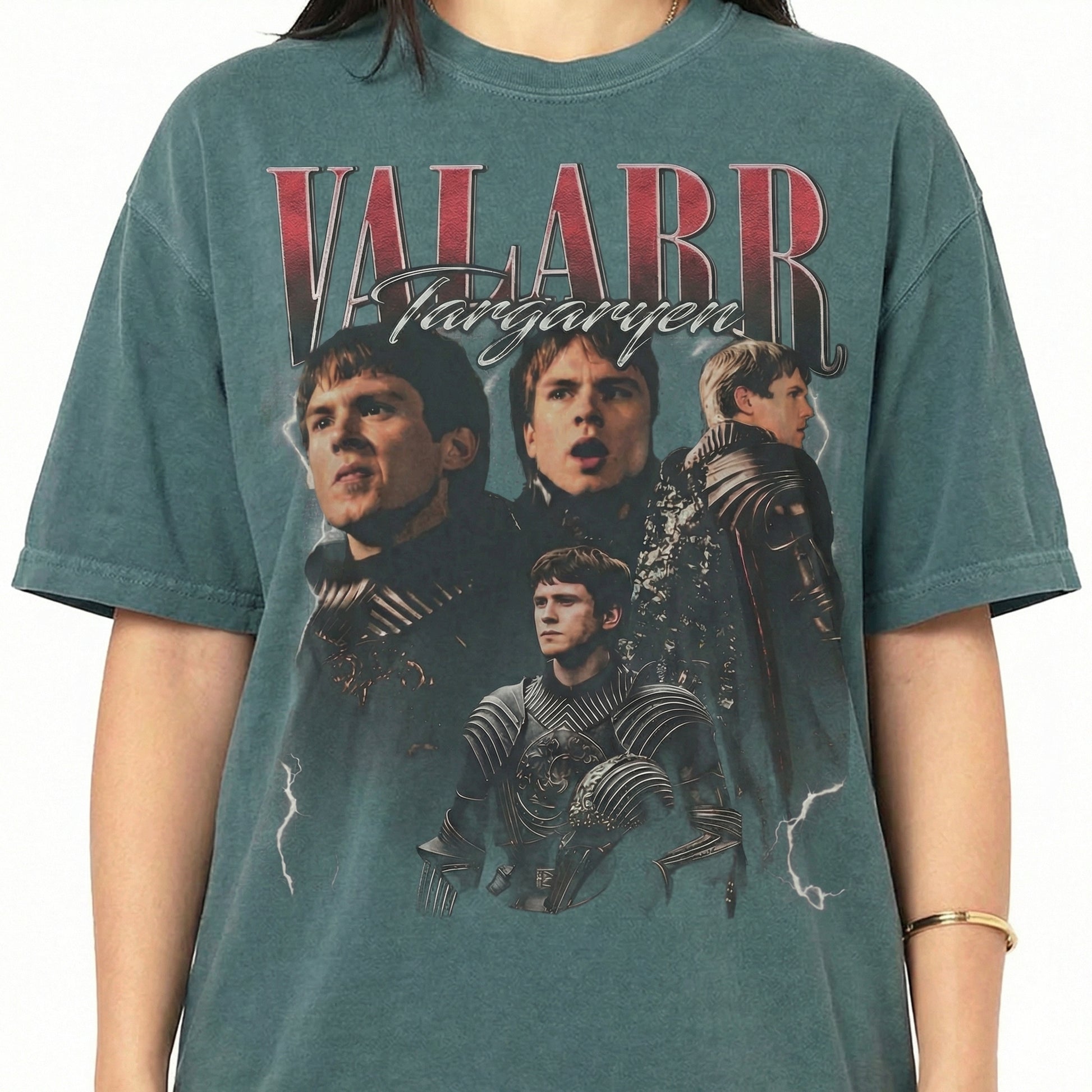Vintage 90s Valarr Targaryen Dragon Knight Graphic T-Shirt – Unisex Retro Medieval Sweatshirt