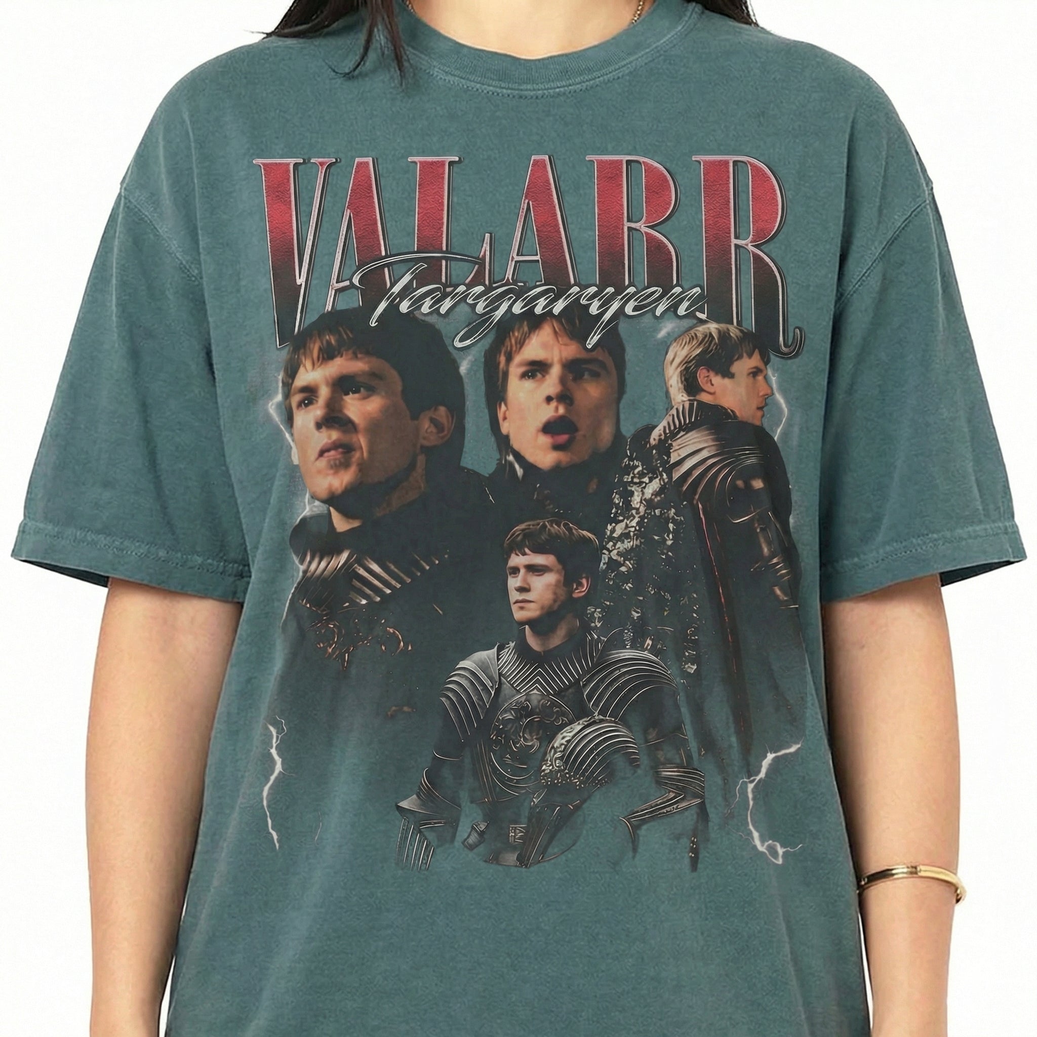 Vintage 90s Valarr Targaryen Dragon Knight Graphic T-Shirt – Unisex Retro Medieval Sweatshirt