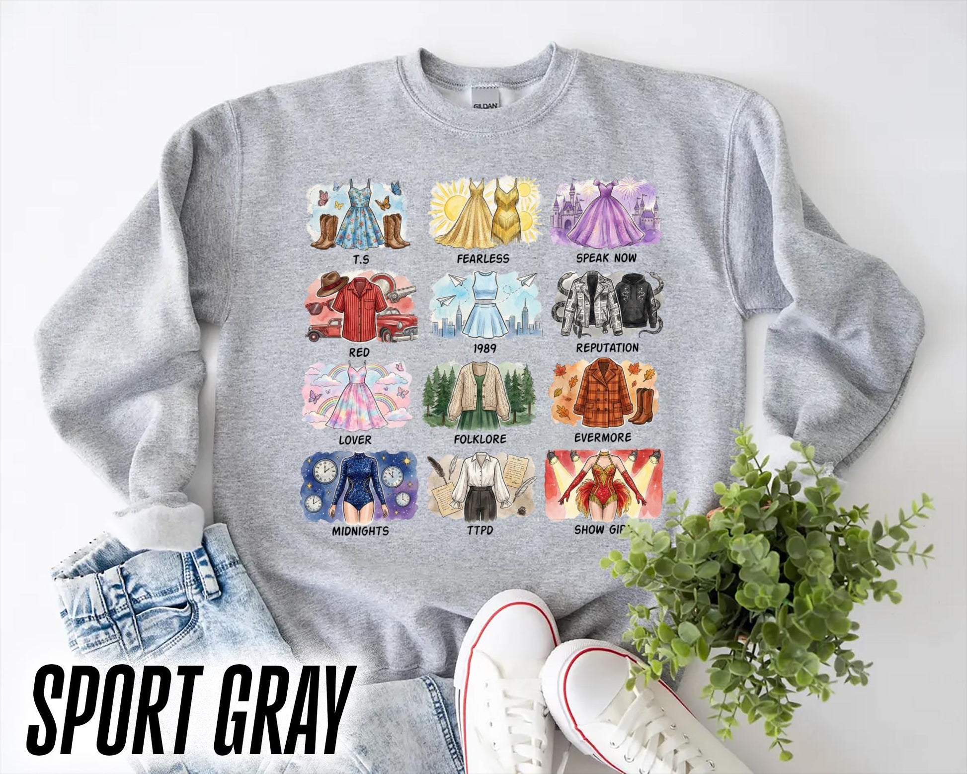 Vintage Albums Outfit Crewneck Sweatshirt – Trendy Country Music Lover Shirt