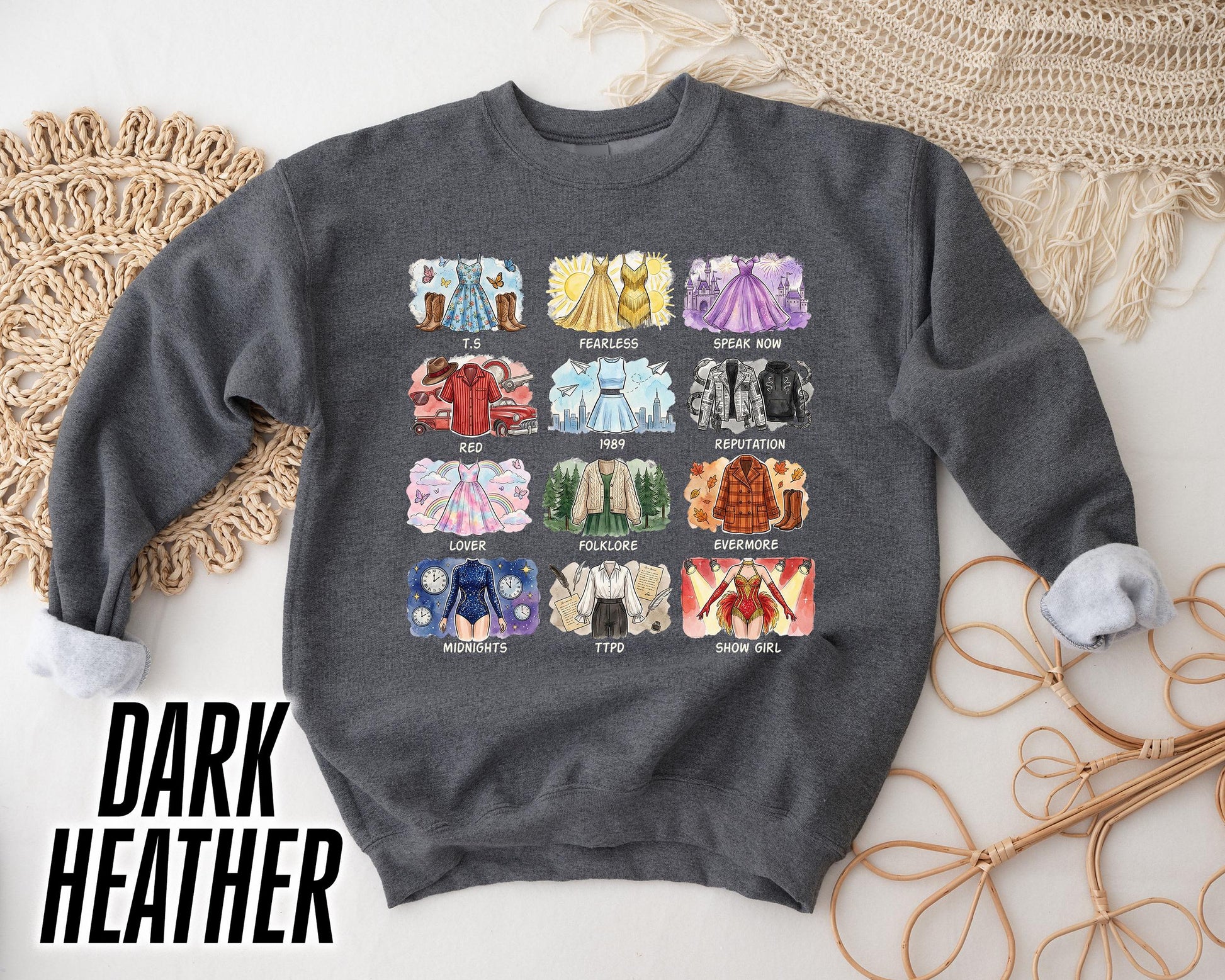 Vintage Albums Outfit Crewneck Sweatshirt – Trendy Country Music Lover Shirt