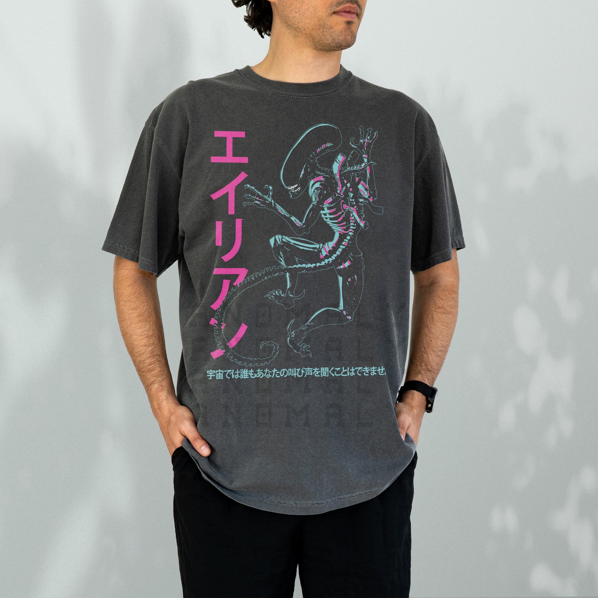 Vintage Alien T-Shirt – Retro Japanese Xenomorph Graphic Tee