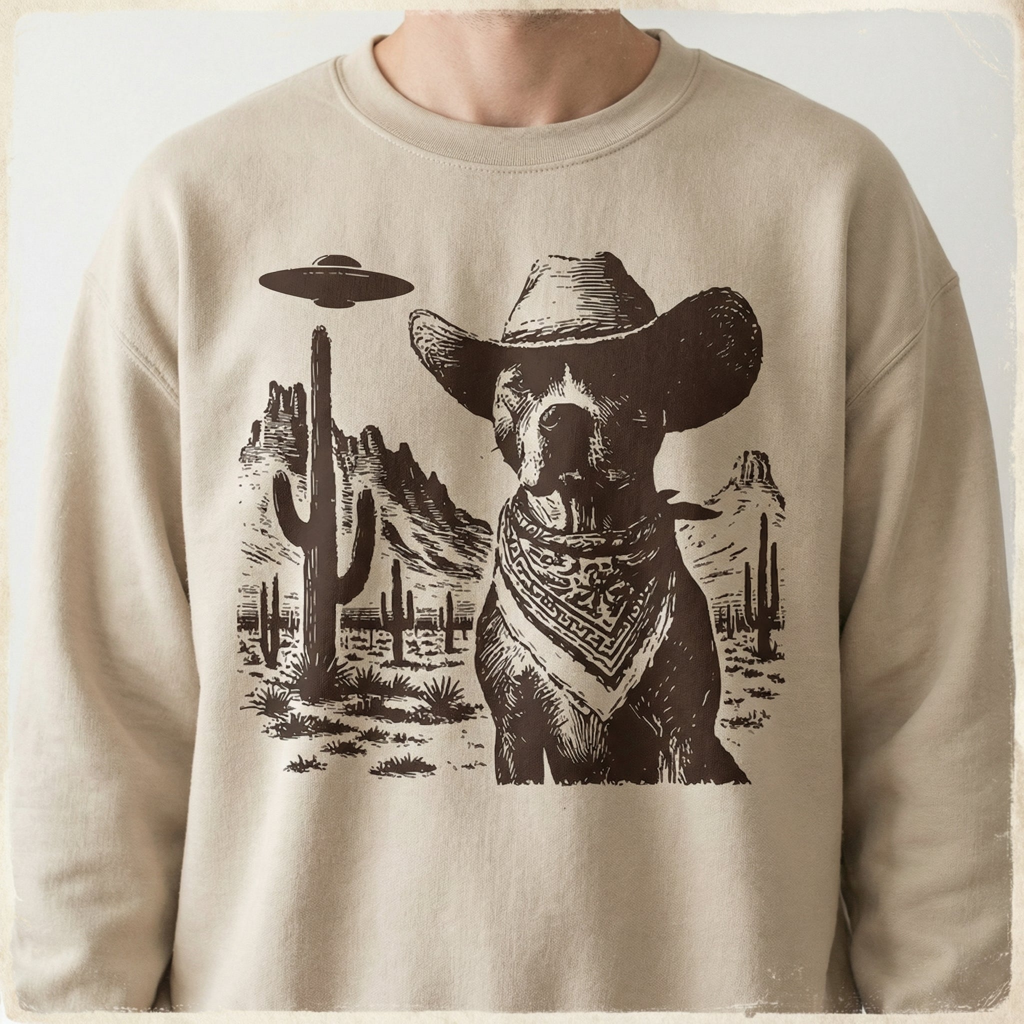 Vintage American Staffordshire Terrier UFO Shirt – Retro Cowboy Dog Graphic Tee