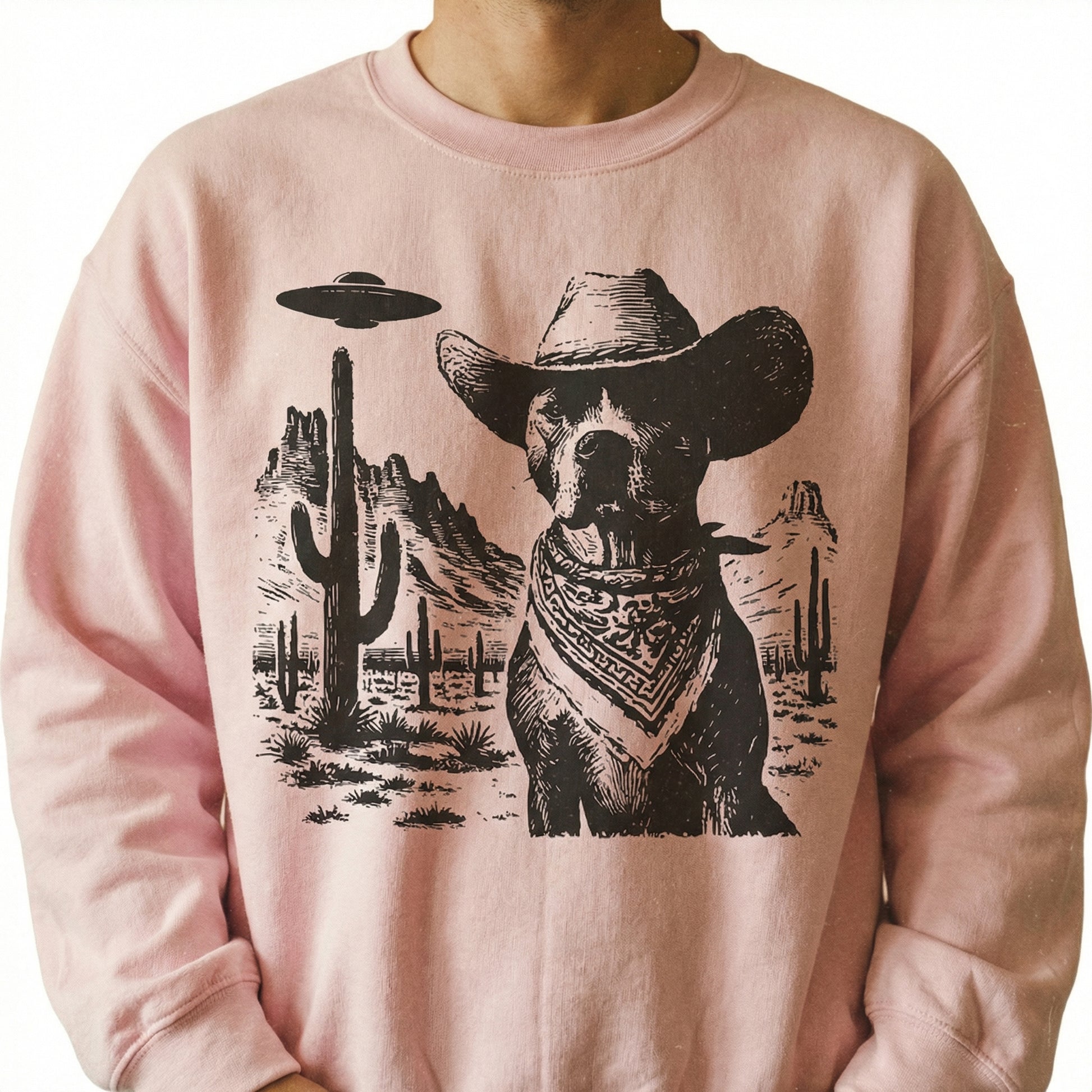 Vintage American Staffordshire Terrier UFO Shirt – Retro Cowboy Dog Graphic Tee