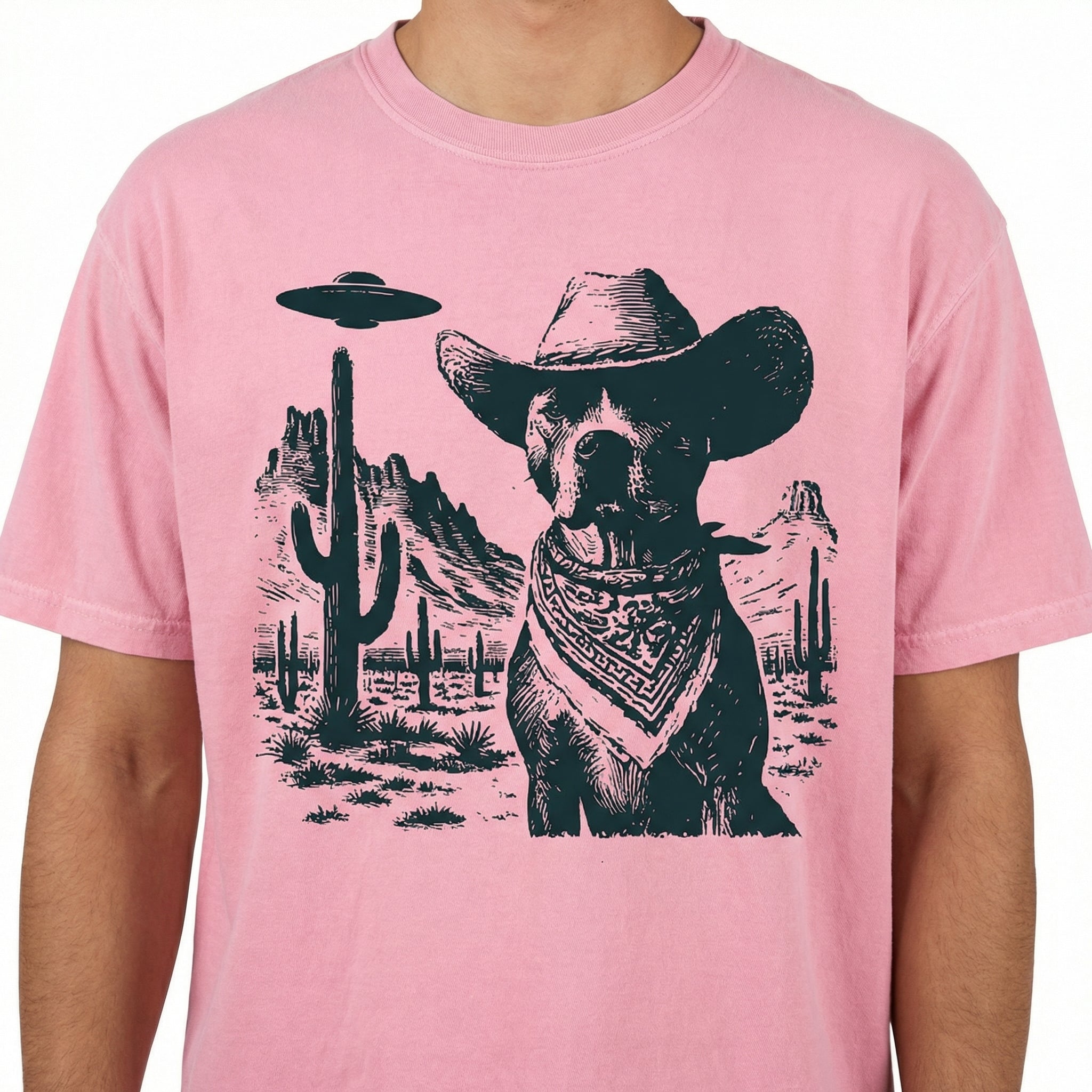Vintage American Staffordshire Terrier UFO Shirt – Retro Cowboy Dog Graphic Tee