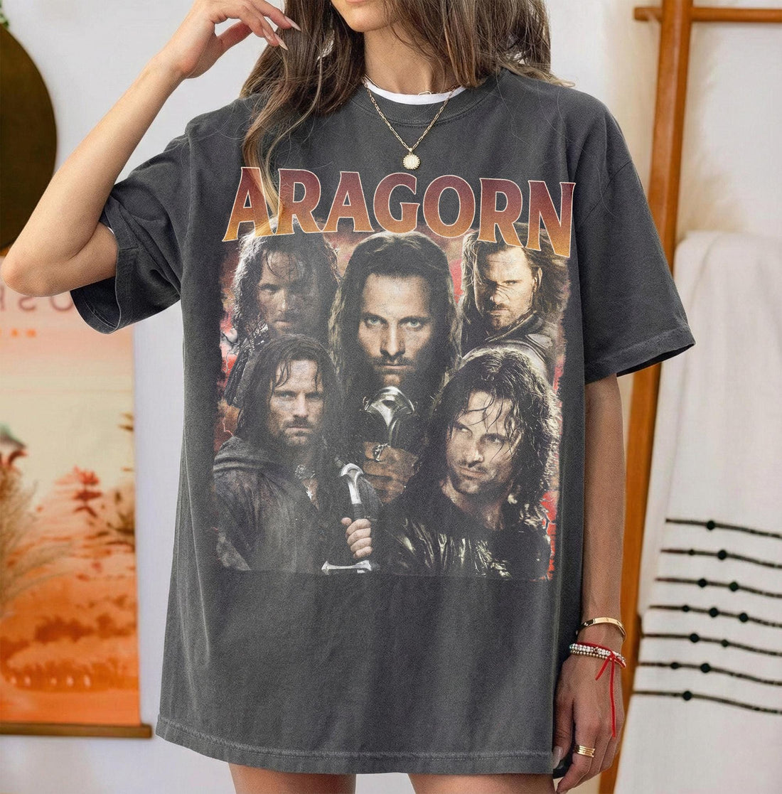Vintage Aragorn Medieval Ranger Graphic T-Shirt – 90s Fantasy Adventure Unisex Tee