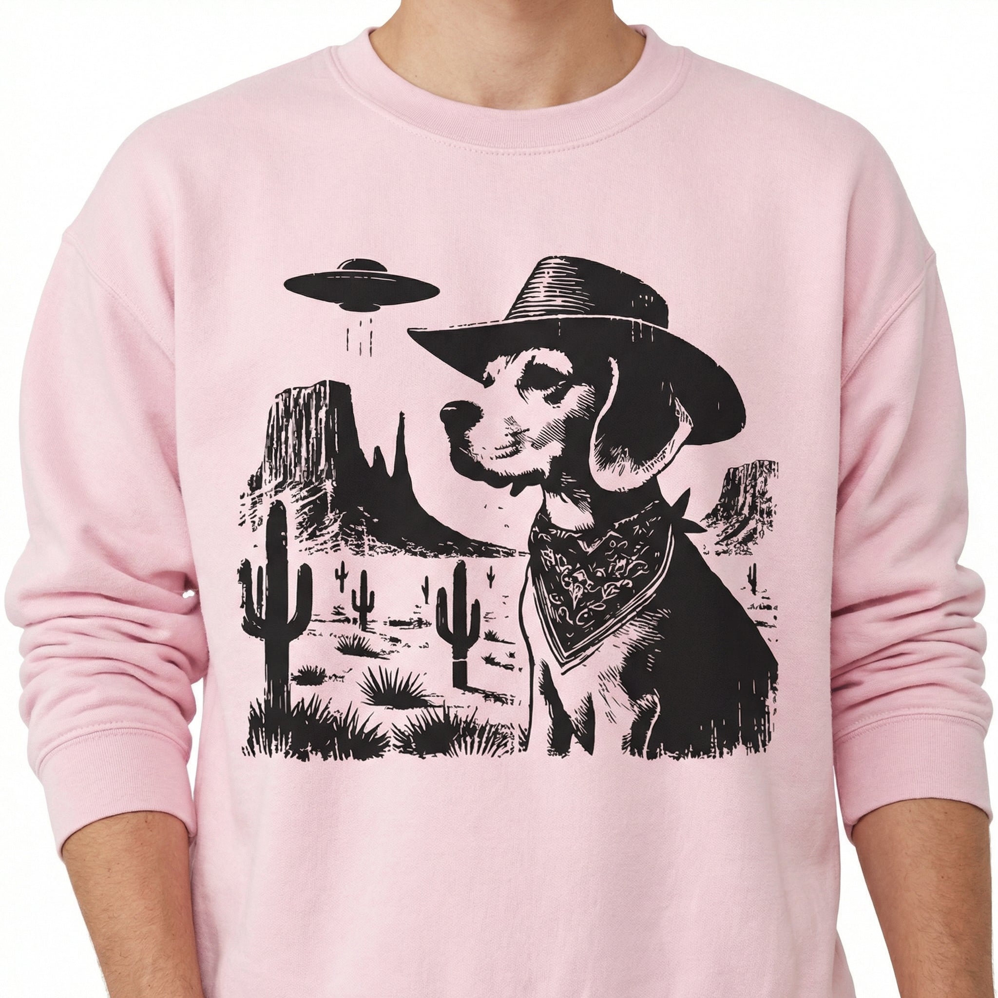 Vintage Beagle UFO T-Shirt - Western Cowboy Beagle Graphic Tee - Retro Country Dog Gift