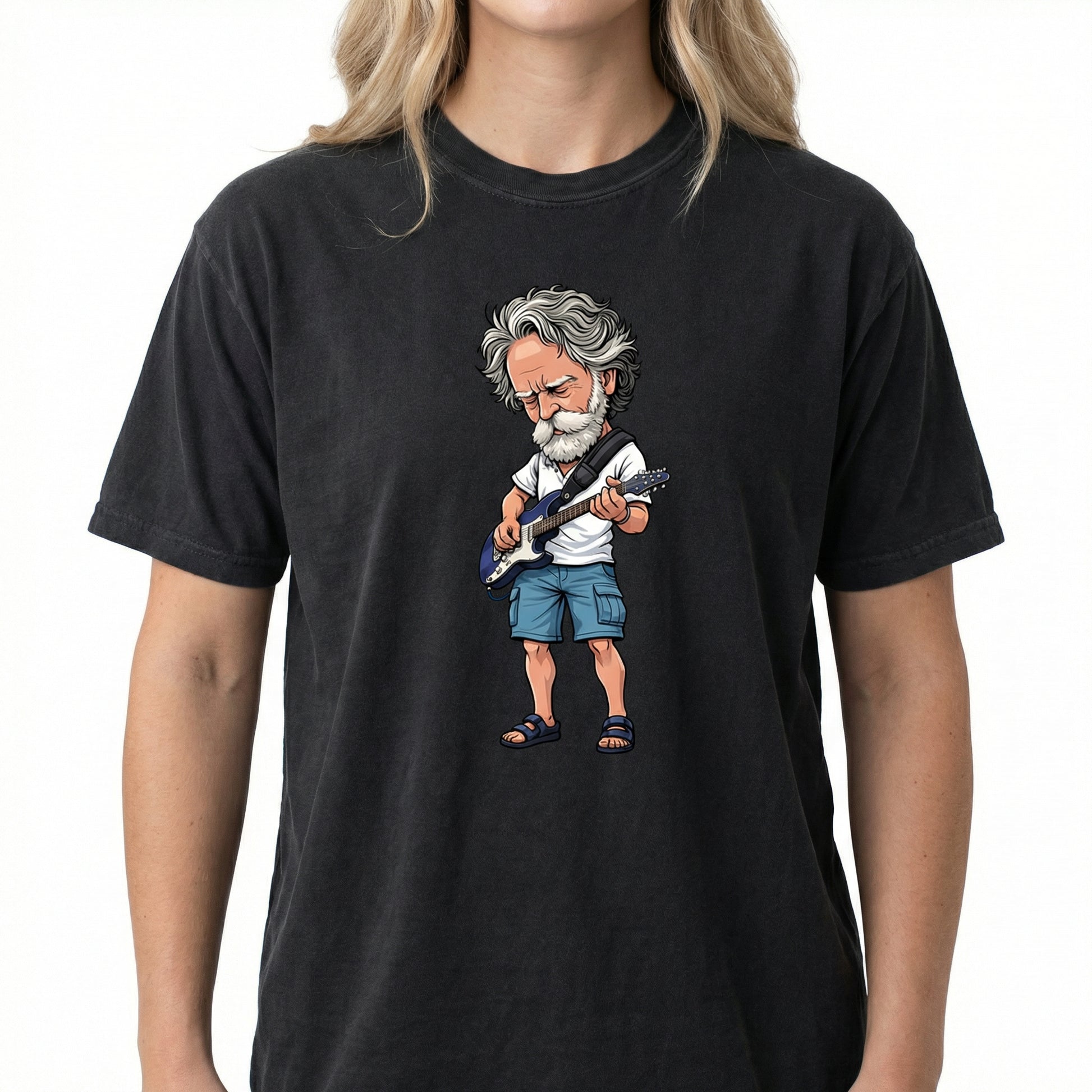 Vintage Bob Jam Band Guitar Illustration T-Shirt – Retro Rock Music Art Tee