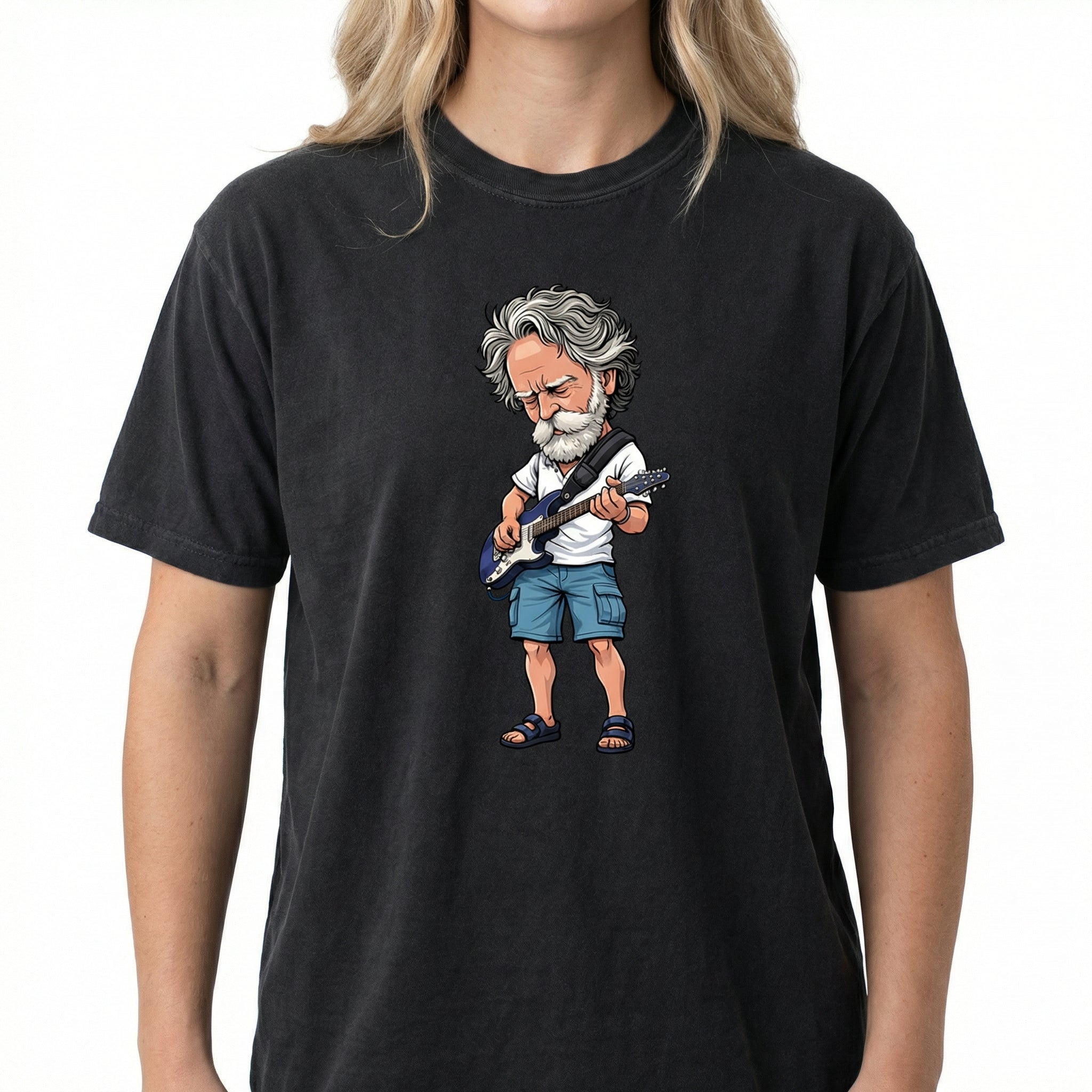 Vintage Bob Jam Band Guitar Illustration T-Shirt – Retro Rock Music Art Tee