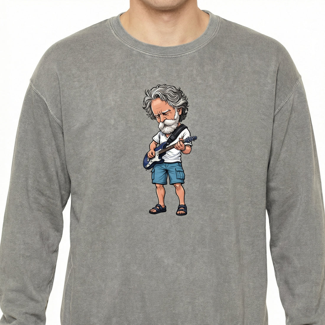 Vintage Bob Jam Band Guitar Illustration T-Shirt – Retro Rock Music Art Tee