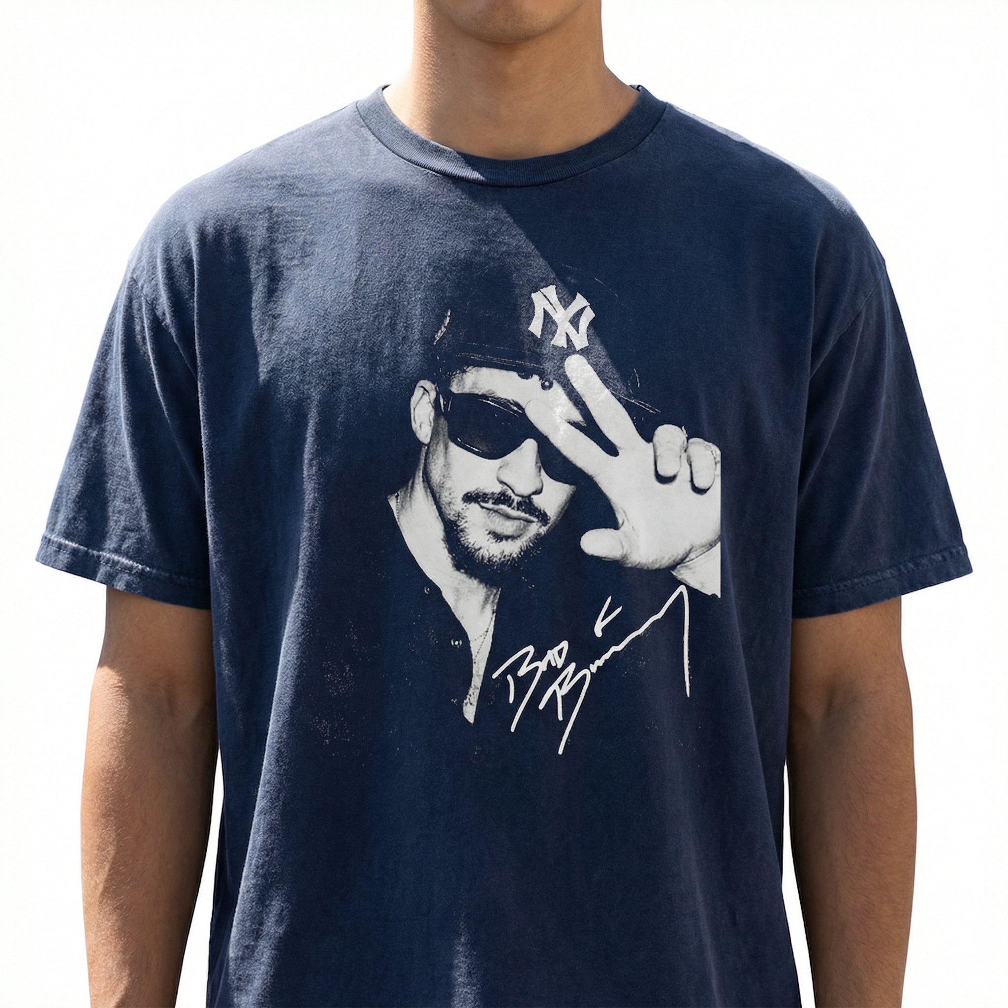 Vintage Bunny 90s Bootleg Music Graphic T-Shirt – Retro Black & White Streetwear Tee