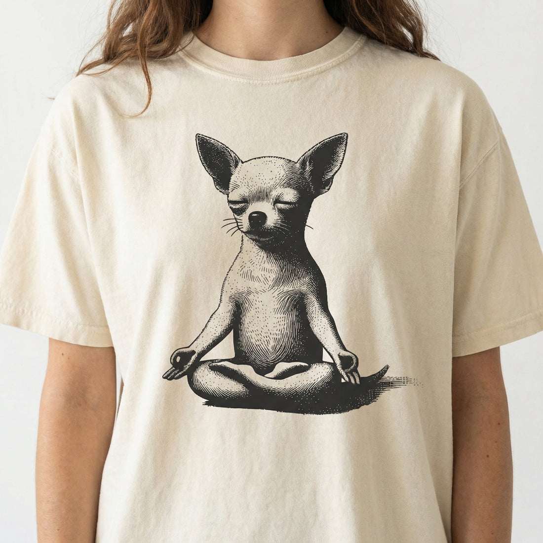 Vintage Chihuahua Yoga T-Shirt – Lotus Meditation Dog Graphic Tee