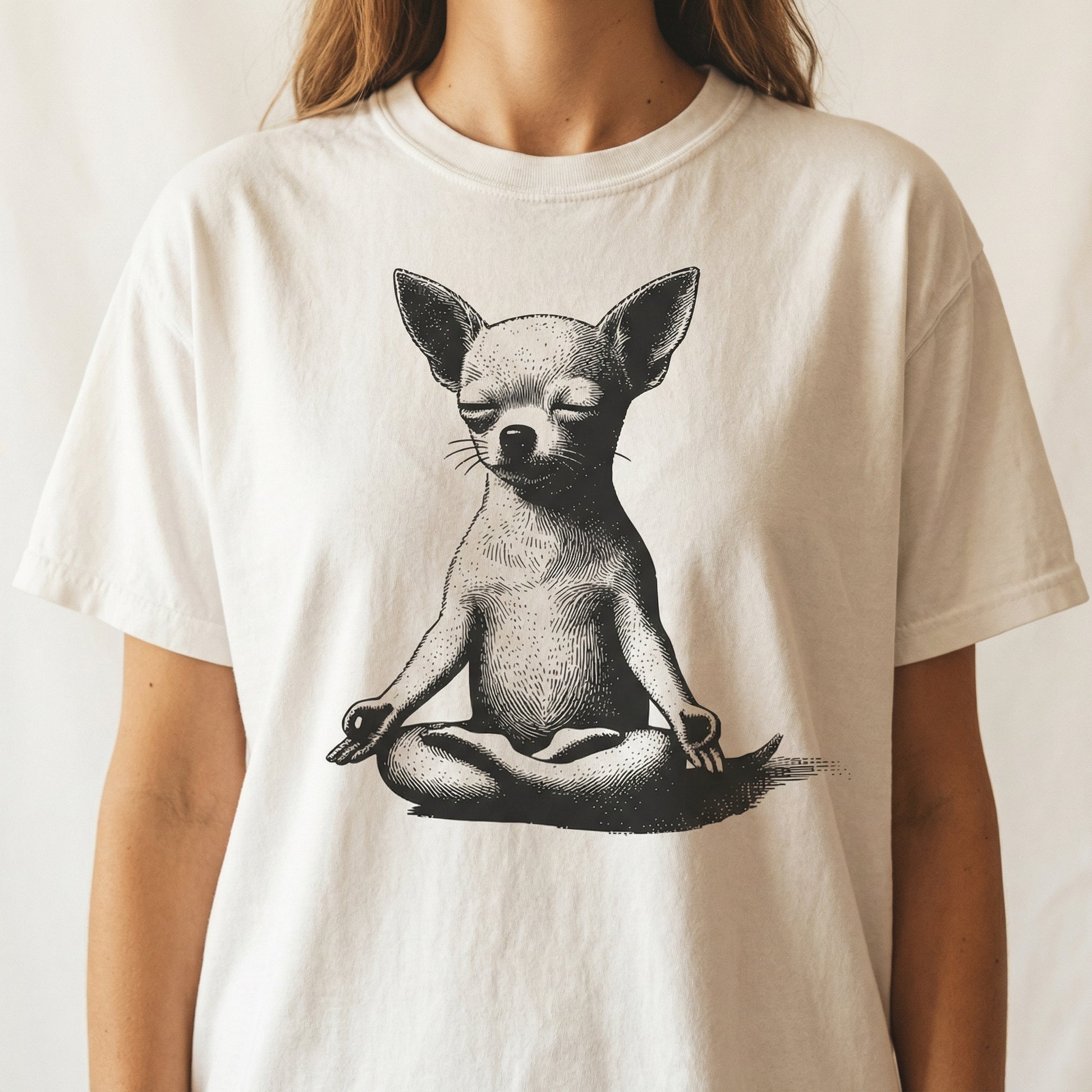 Vintage Chihuahua Yoga T-Shirt – Lotus Meditation Dog Graphic Tee
