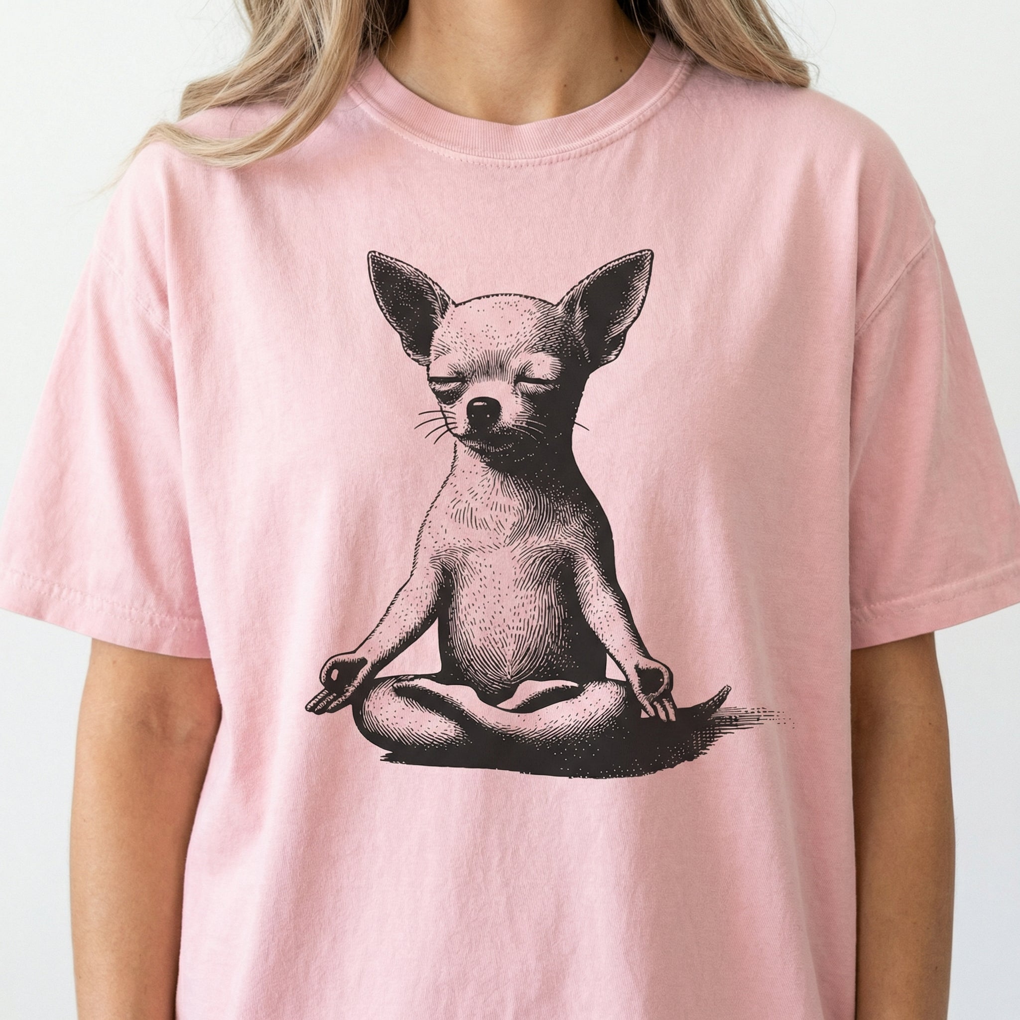Vintage Chihuahua Yoga T-Shirt – Lotus Meditation Dog Graphic Tee