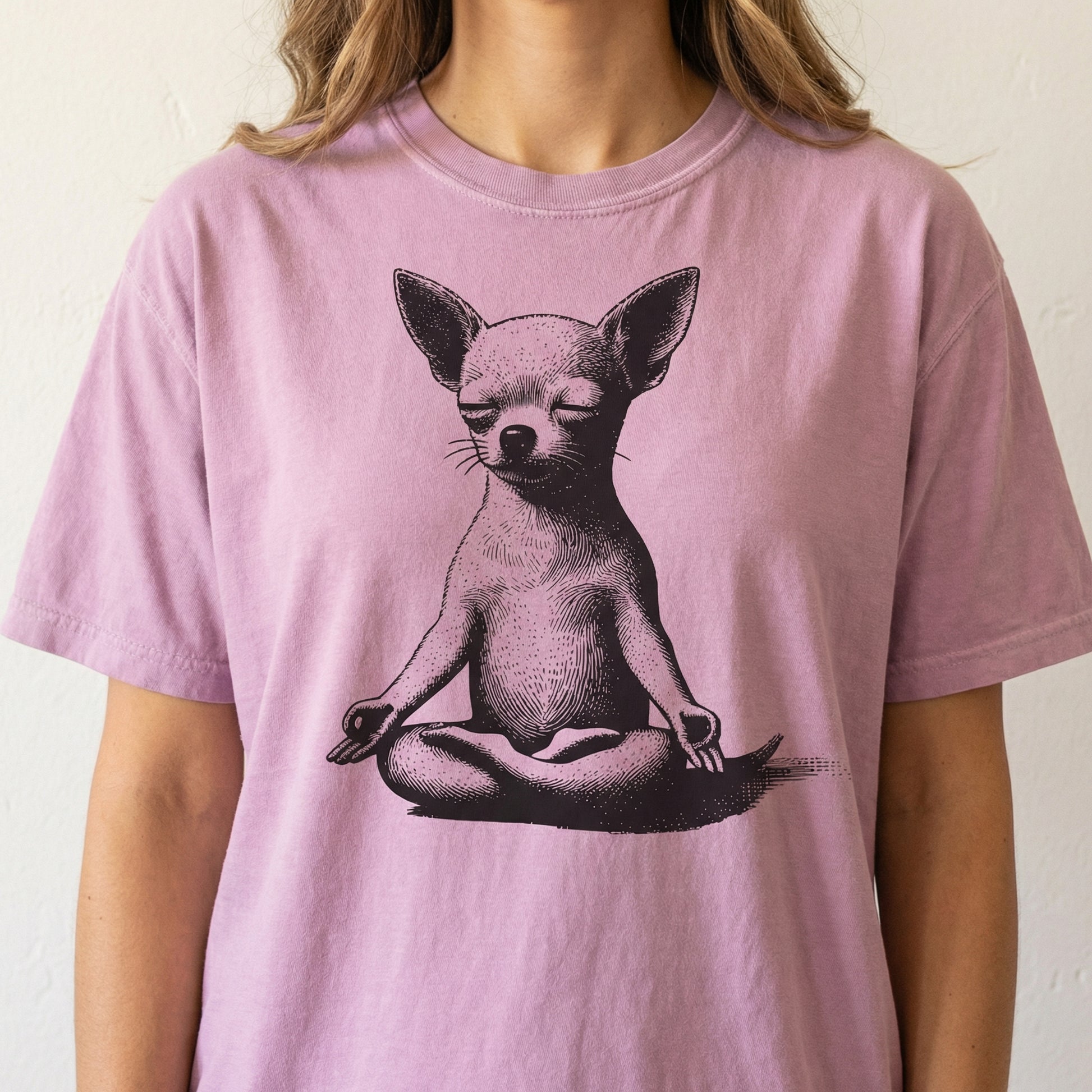 Vintage Chihuahua Yoga T-Shirt – Lotus Meditation Dog Graphic Tee