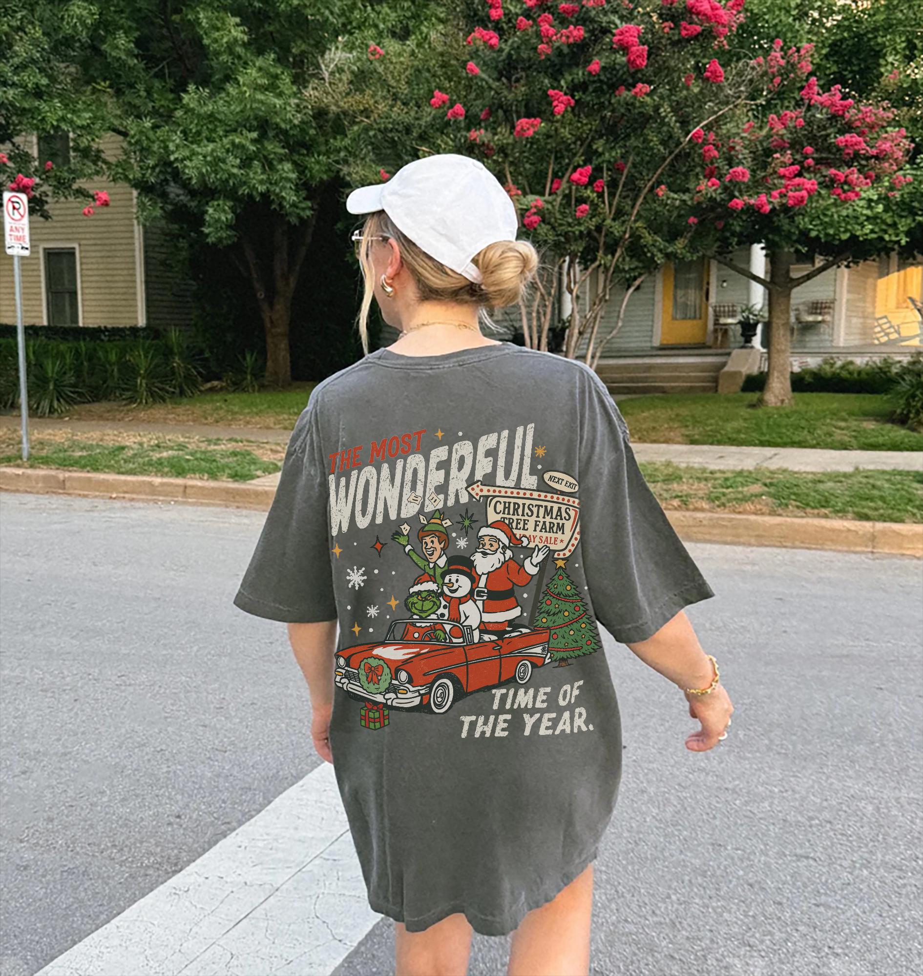 Vintage Christmas Characters T-Shirt Retro Santa Shirt Funny Holiday Movie Tee Most Wonderful Time Shirt