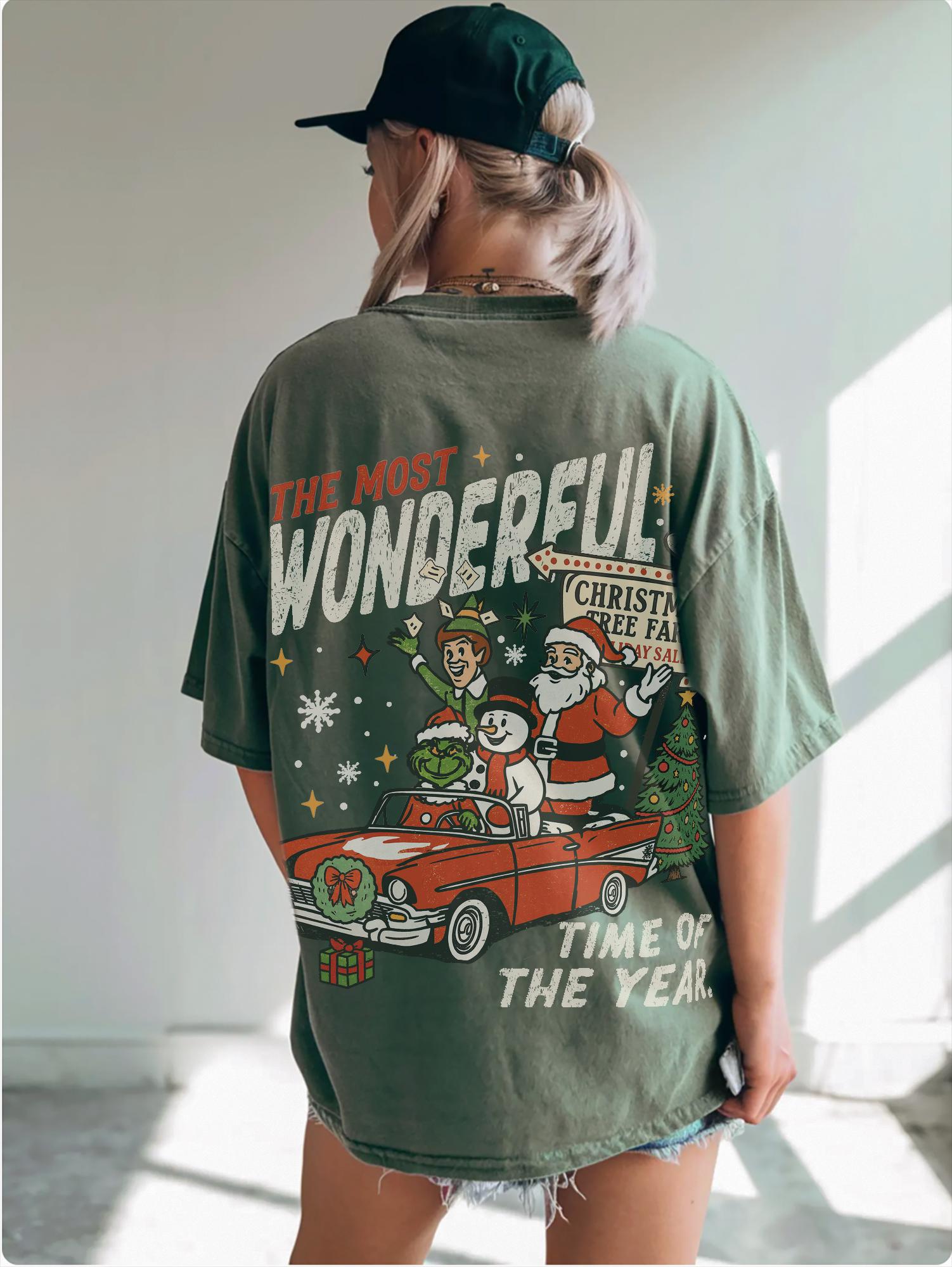 Vintage Christmas Characters T-Shirt Retro Santa Shirt Funny Holiday Movie Tee Most Wonderful Time Shirt