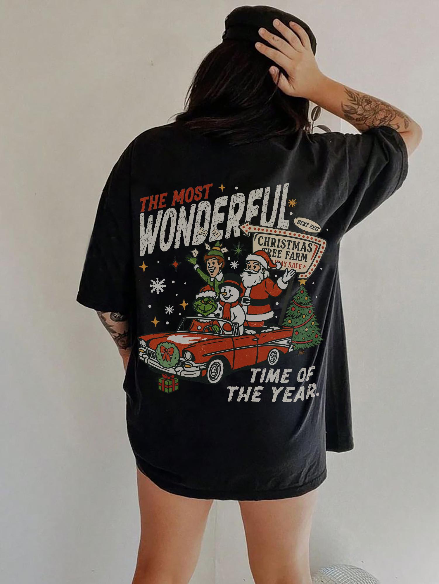 Vintage Christmas Characters T-Shirt Retro Santa Shirt Funny Holiday Movie Tee Most Wonderful Time Shirt