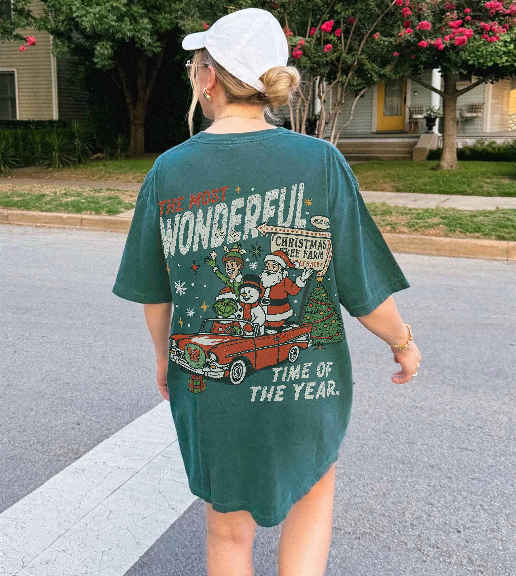Vintage Christmas Characters T-Shirt Retro Santa Shirt Funny Holiday Movie Tee Most Wonderful Time Shirt