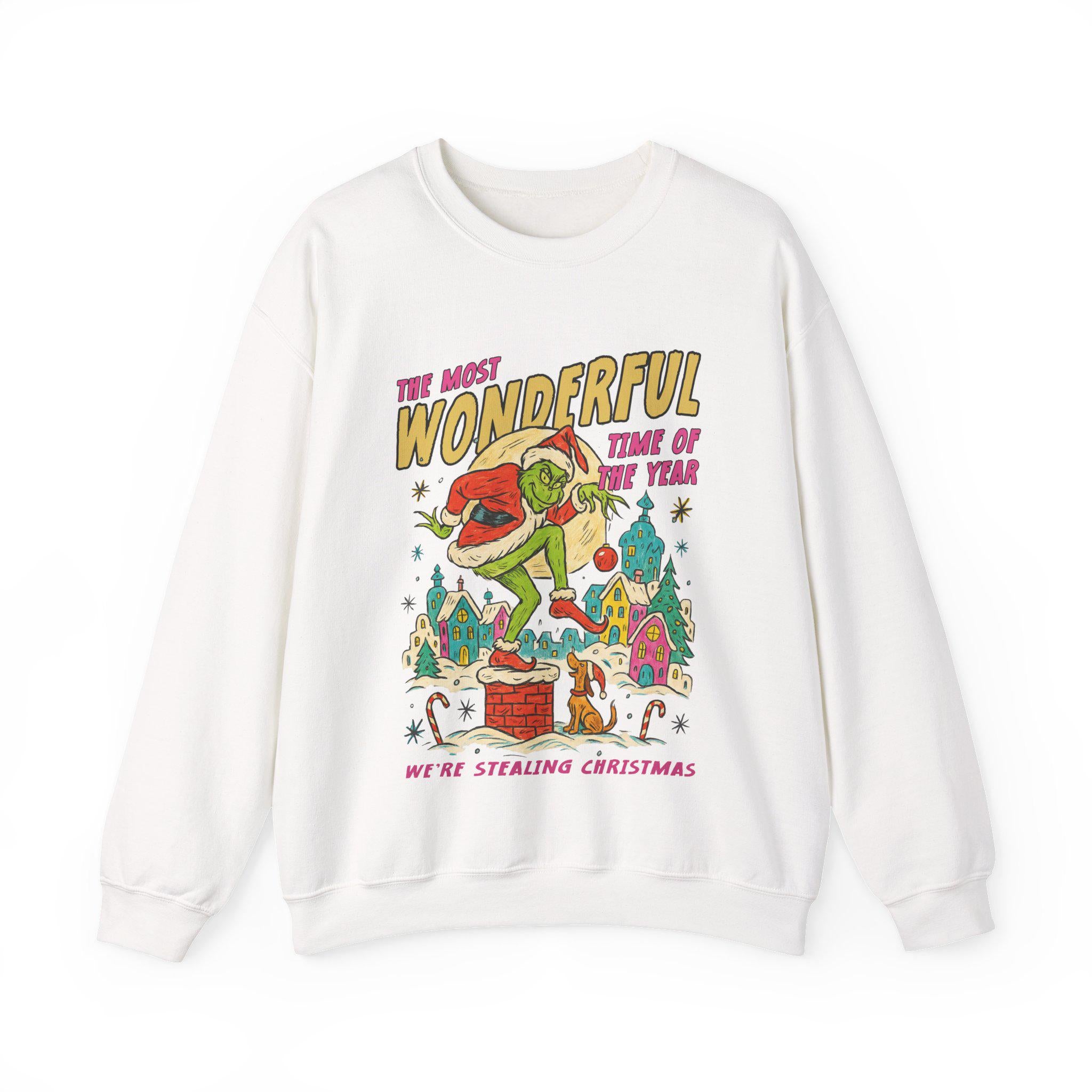 Vintage Christmas Movie Character Sweatshirt – Funny Holiday Vacation Parody Grinc Xmas Gift Shirt