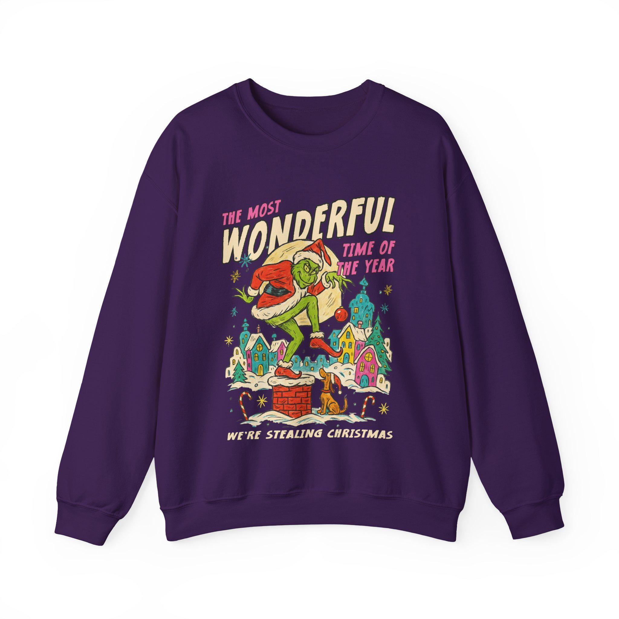 Vintage Christmas Movie Character Sweatshirt – Funny Holiday Vacation Parody Grinc Xmas Gift Shirt
