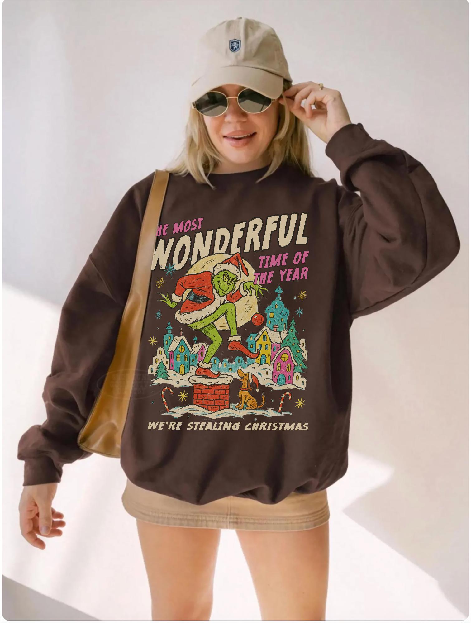 Vintage Christmas Movie Character Sweatshirt – Funny Holiday Vacation Parody Grinc Xmas Gift Shirt