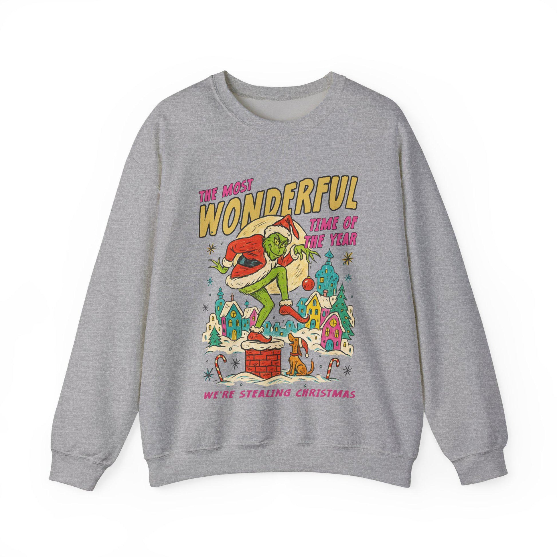 Vintage Christmas Movie Character Sweatshirt – Funny Holiday Vacation Parody Grinc Xmas Gift Shirt
