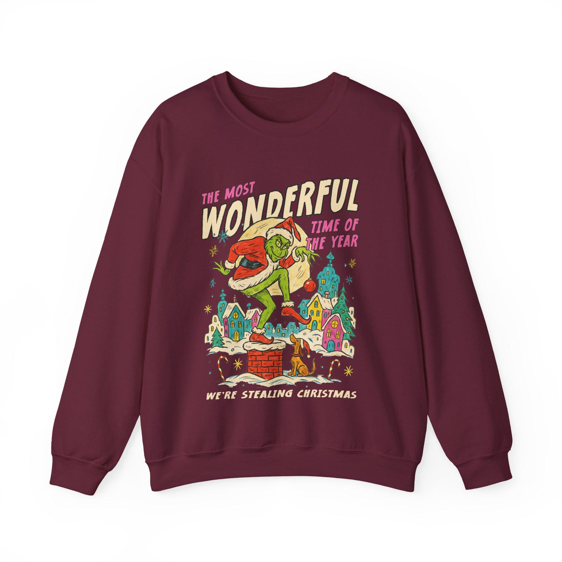Vintage Christmas Movie Character Sweatshirt – Funny Holiday Vacation Parody Grinc Xmas Gift Shirt