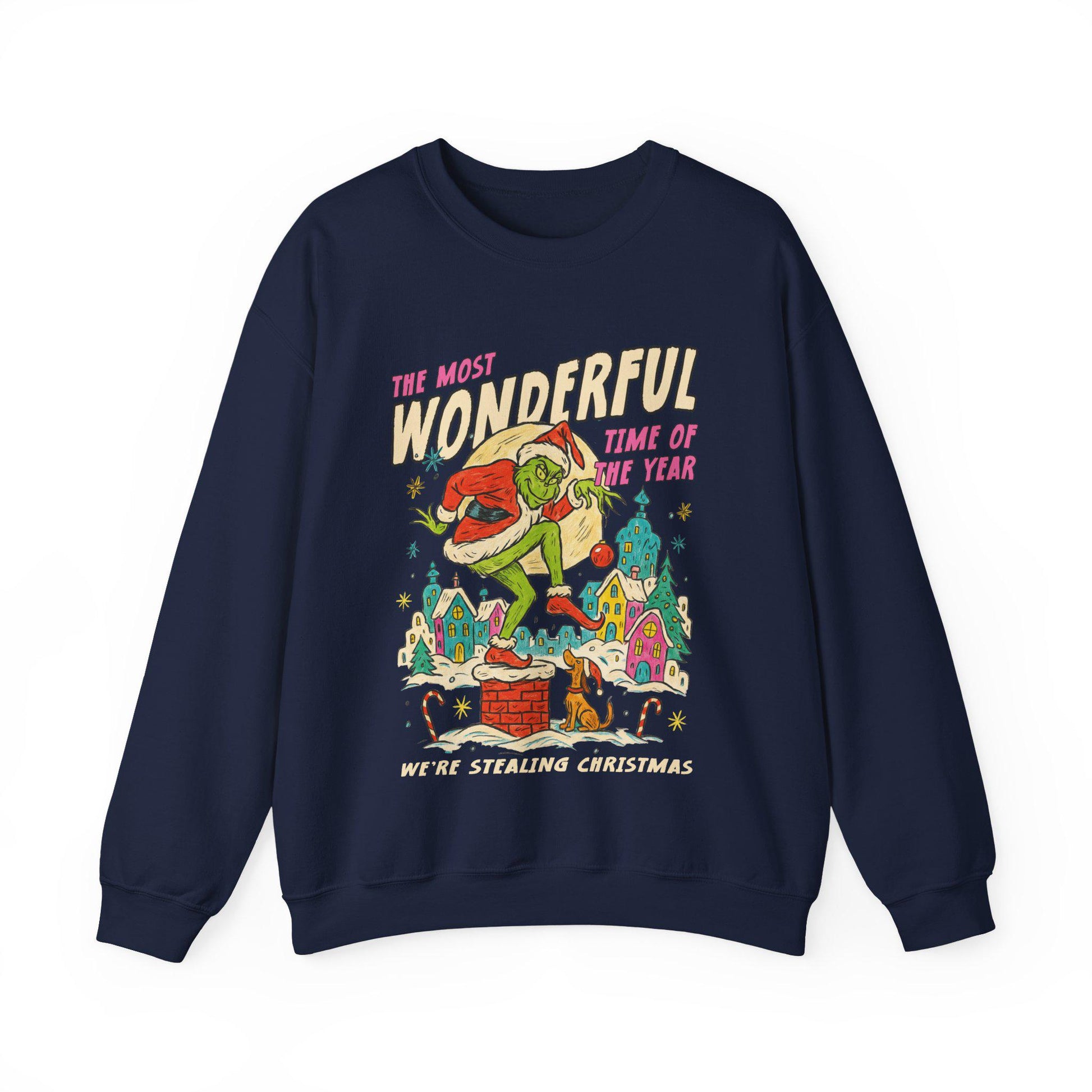 Vintage Christmas Movie Character Sweatshirt – Funny Holiday Vacation Parody Grinc Xmas Gift Shirt
