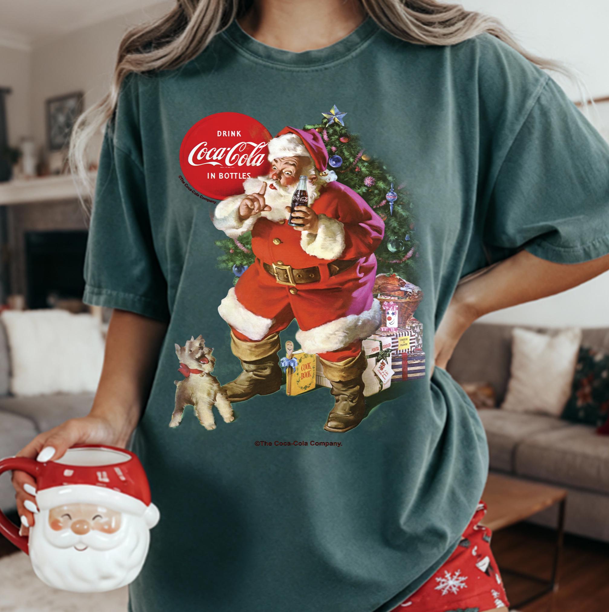 Vintage Santa Christmas Sweatshirt – Coca-Cola Inspired Holiday Coke Lover Shirt