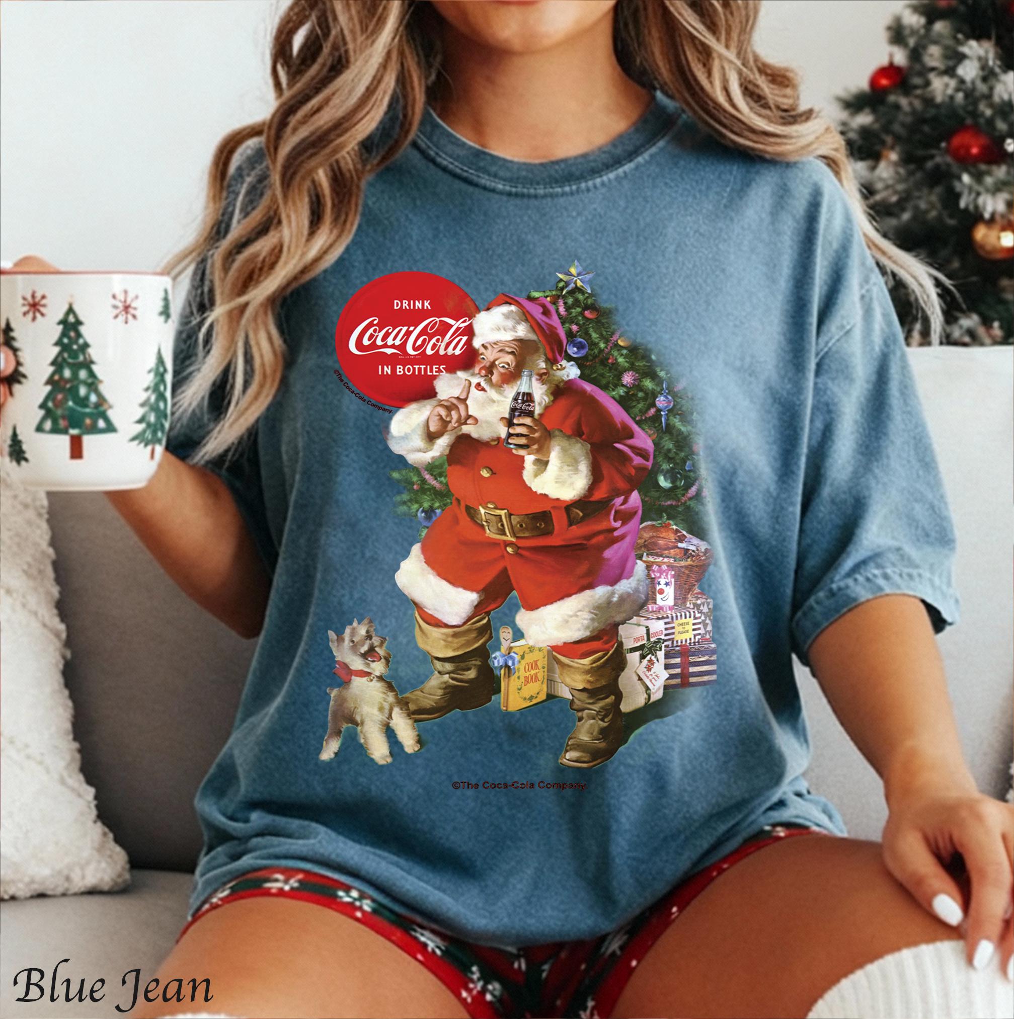 Vintage Santa Christmas Sweatshirt – Coca-Cola Inspired Holiday Coke Lover Shirt