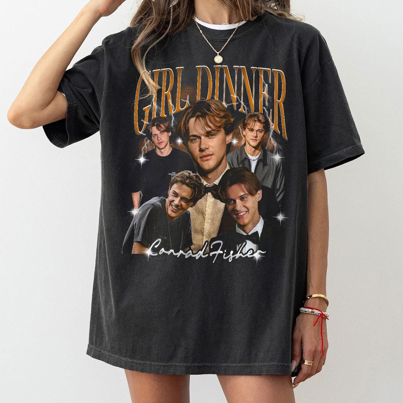 Vintage Conrad Fisher Girl’s Dinner Shirt – Team Conrad Tee – Retro Summer Romance Shirt