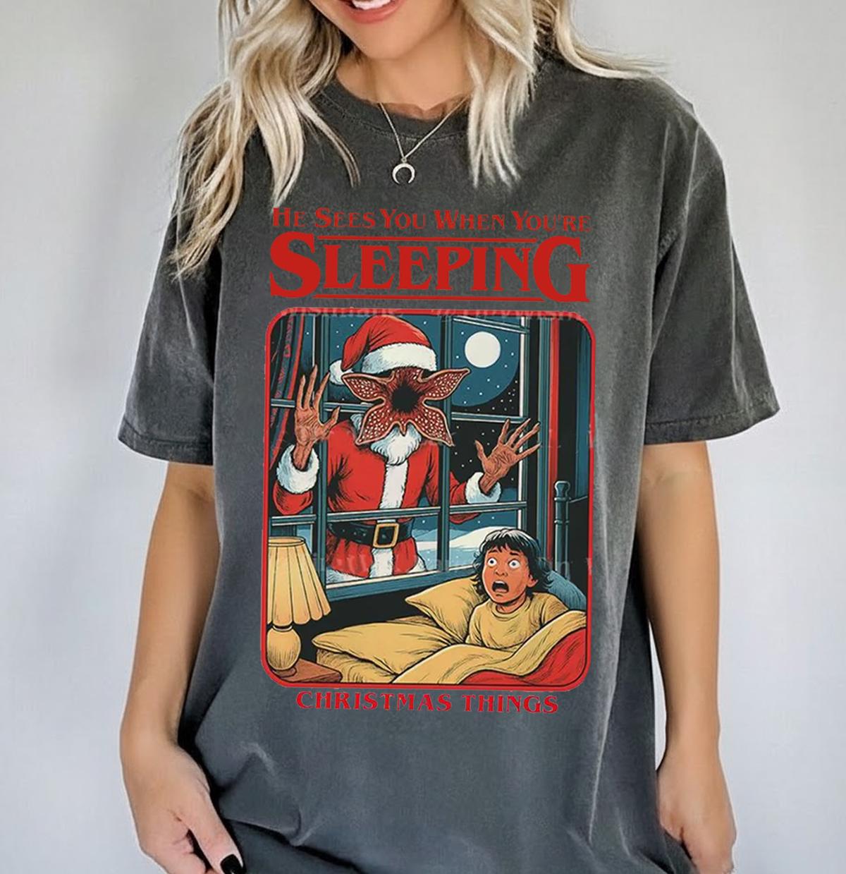 Vintage Creepy Christmas Sweatshirt – Retro Holiday Graphic, Funny Xmas Shirt