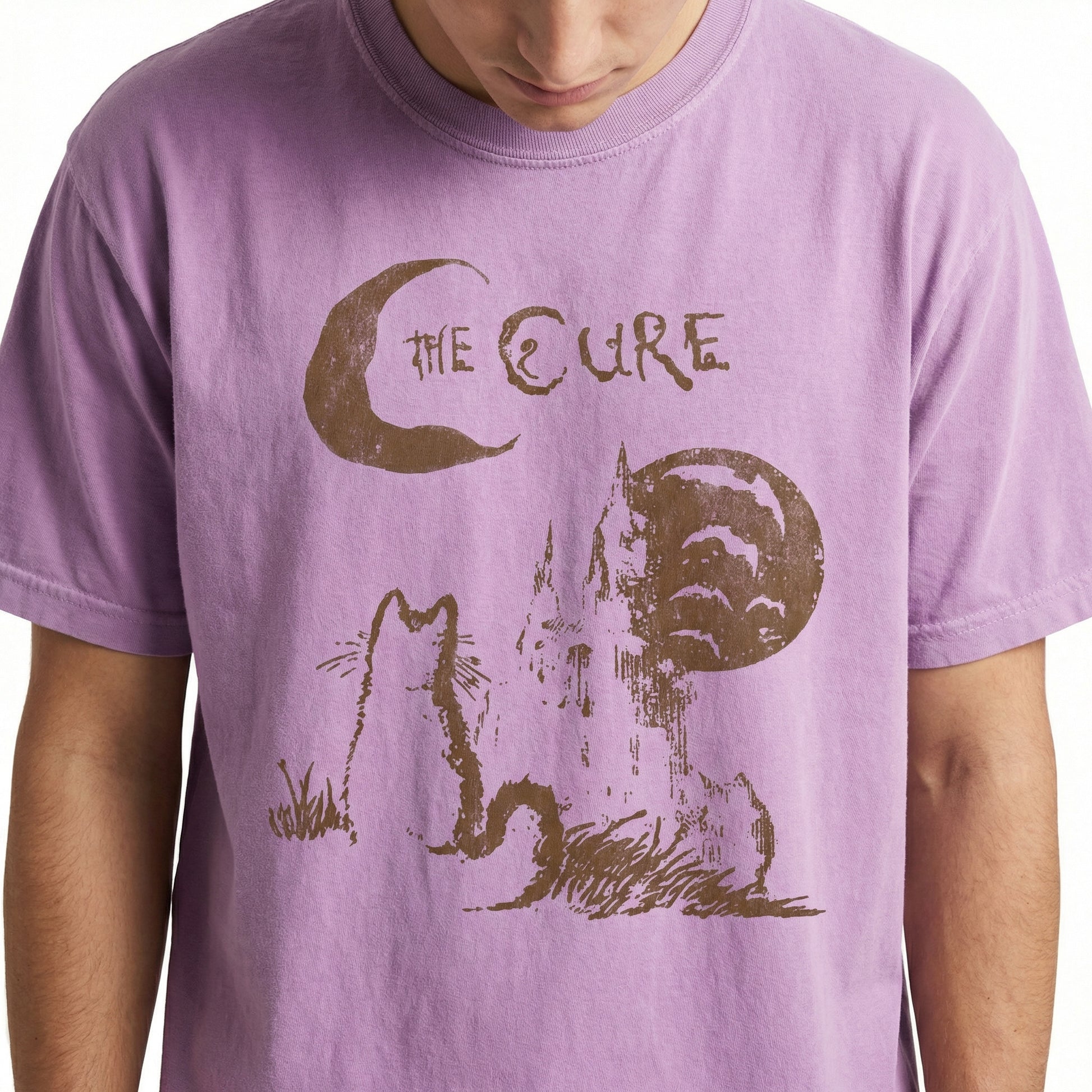 Vintage Cure 90s Alternative Rock Cat Graphic T-Shirt – Indie Music Style Tee.png