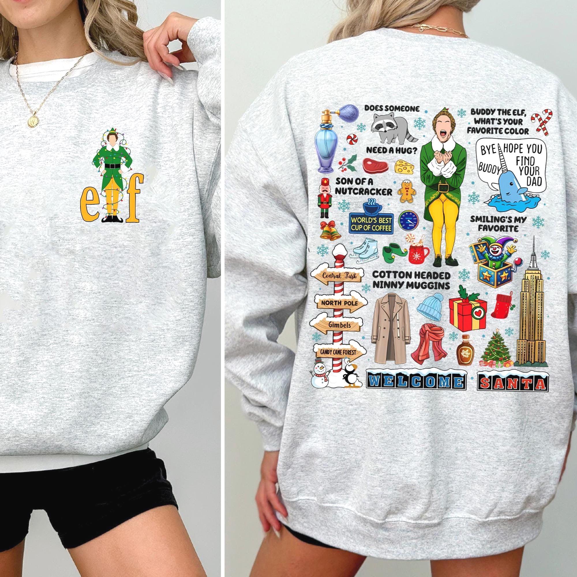 Vintage Elf Movie Sweatshirt Funny 90s Christmas Tee Retro Holiday Shirt