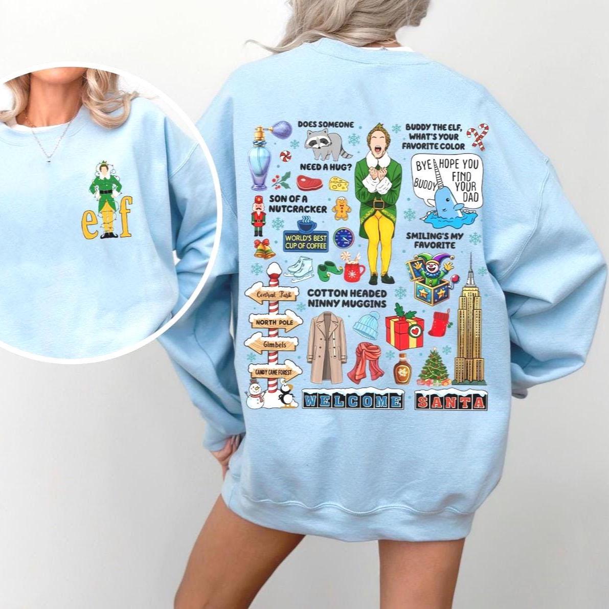 Vintage Elf Movie Sweatshirt Funny 90s Christmas Tee Retro Holiday Shirt