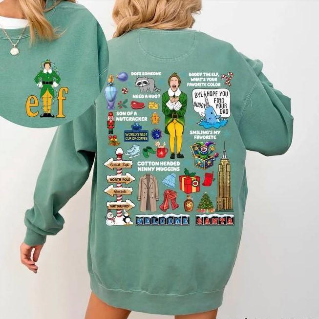 Vintage Elf Movie Sweatshirt Funny 90s Christmas Tee Retro Holiday Shirt