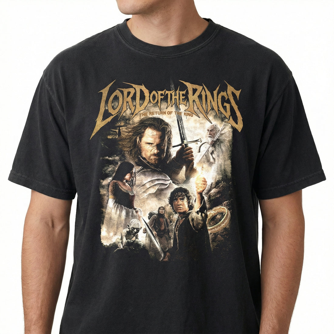 Vintage Fantasy LOTR King Graphic T-Shirt – Epic Medieval Adventure Unisex Tee