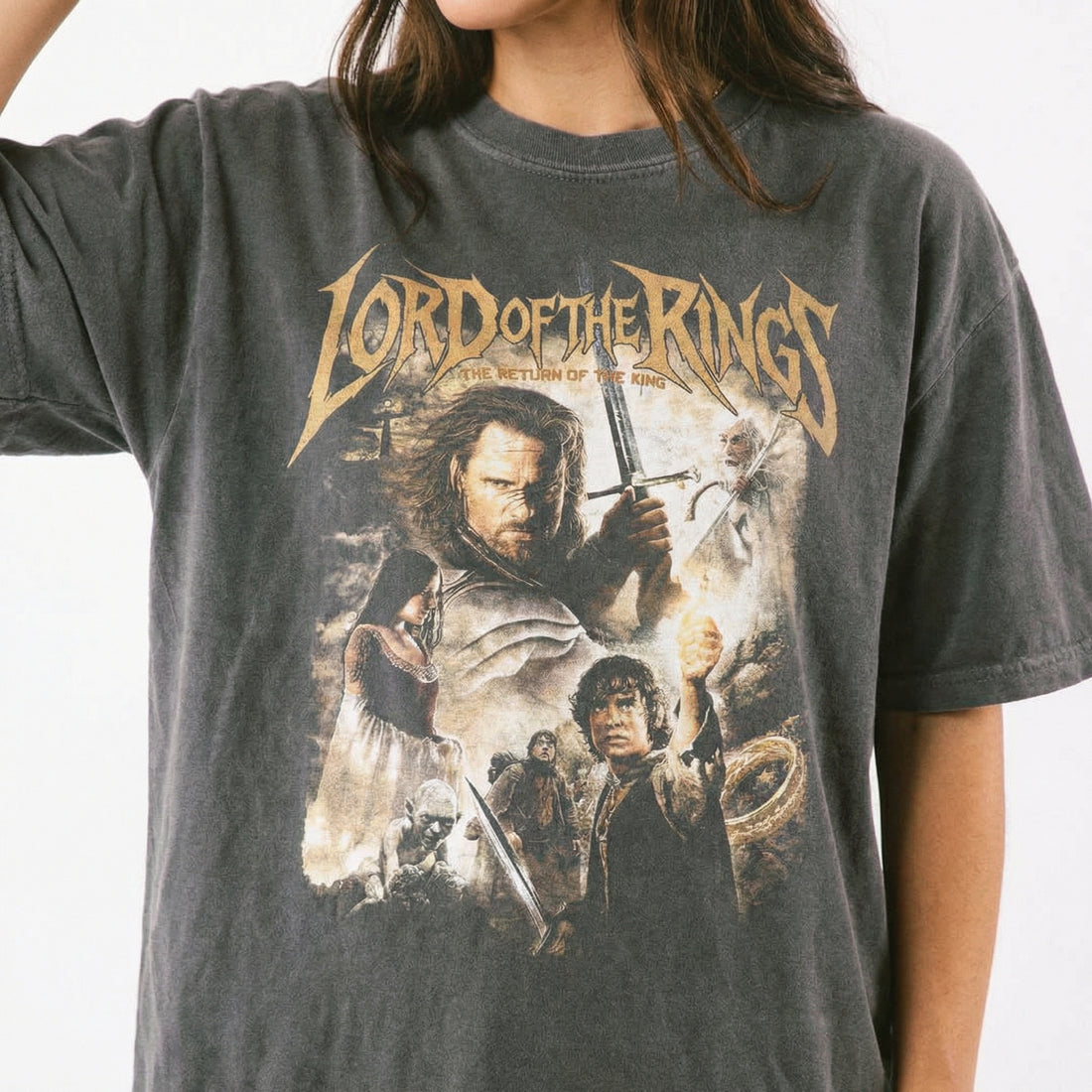 Vintage Fantasy LOTR King Graphic T-Shirt – Epic Medieval Adventure Unisex Tee