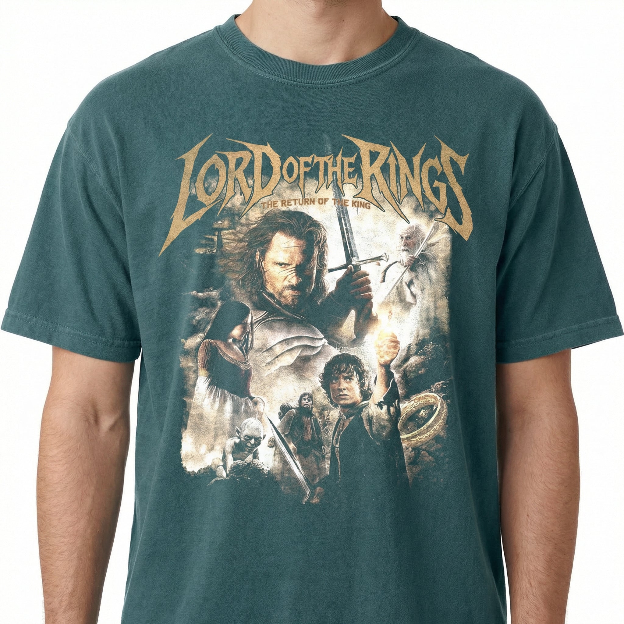 Vintage Fantasy LOTR King Graphic T-Shirt – Epic Medieval Adventure Unisex Tee