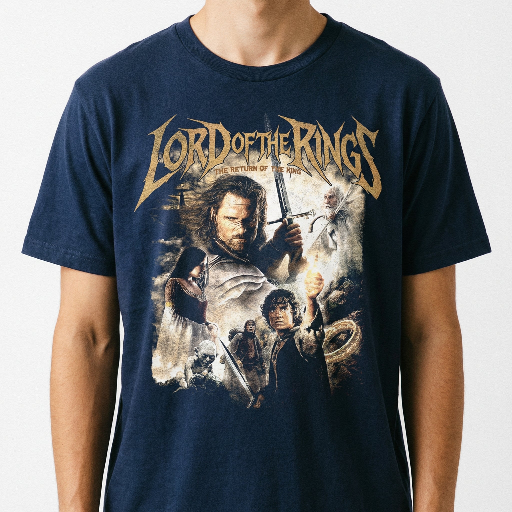Vintage Fantasy LOTR King Graphic T-Shirt – Epic Medieval Adventure Unisex Tee