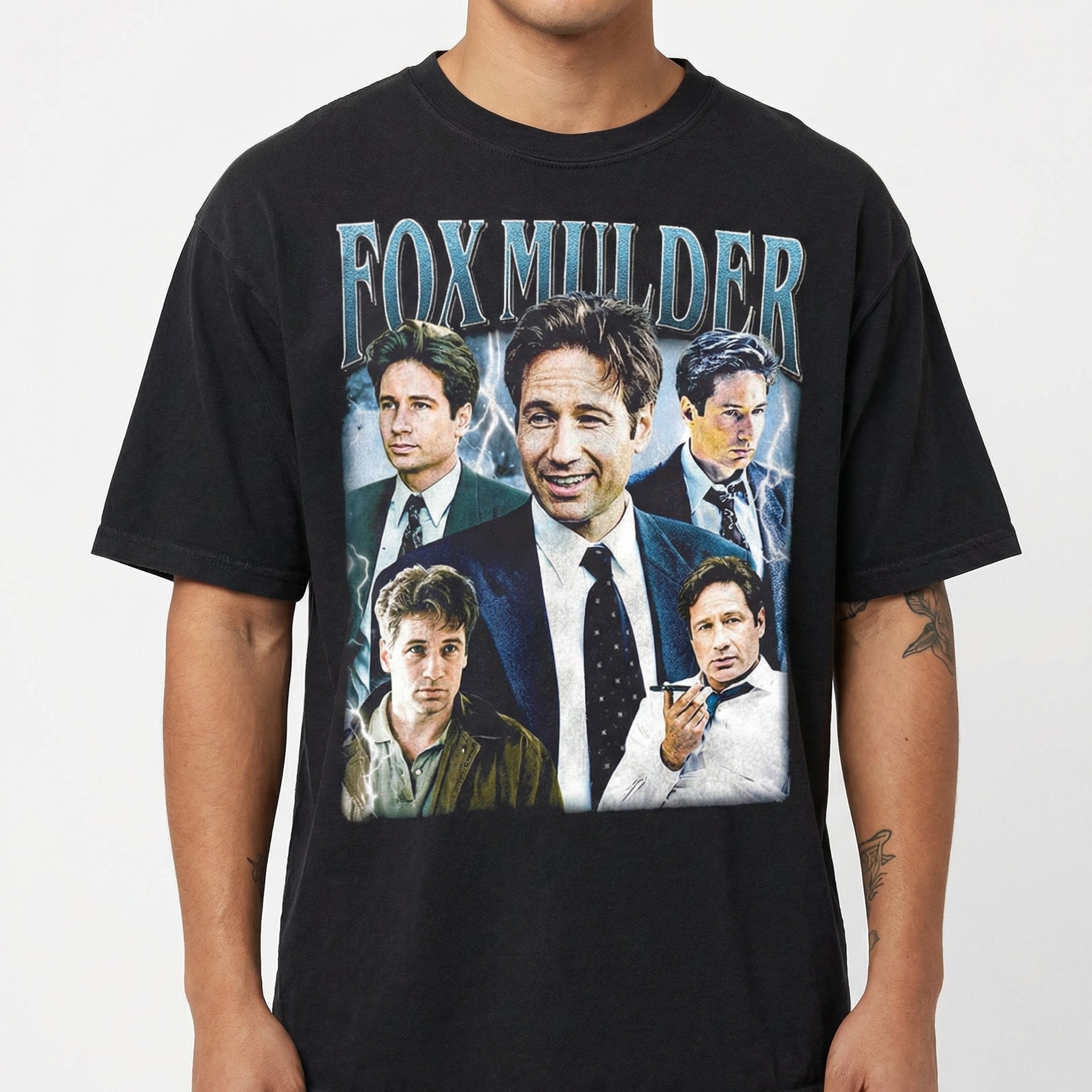 Vintage Fox Mulder Paranormal Investigator Graphic T-Shirt – Retro David Duchovny Alien Sci-Fi Tee