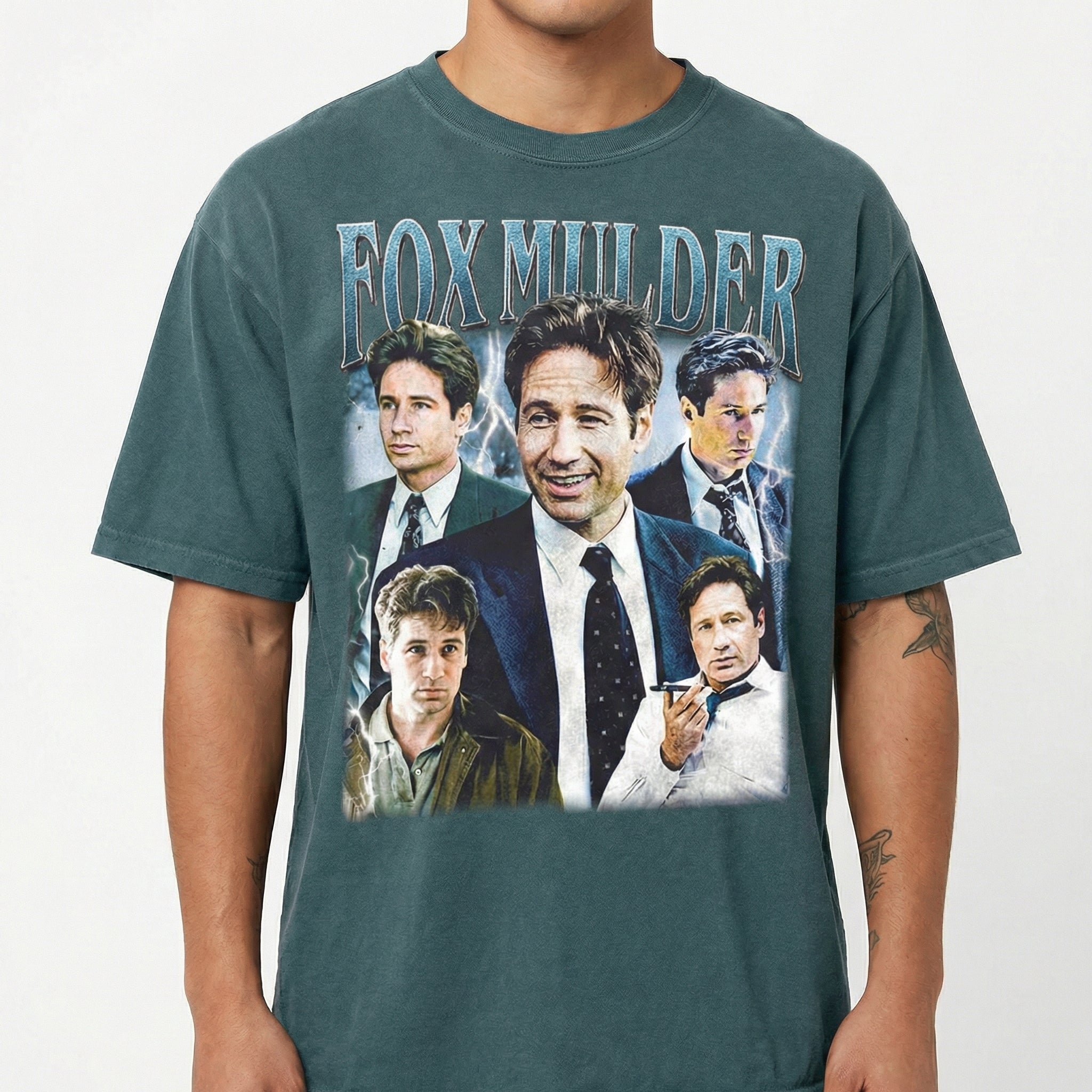 Vintage Fox Mulder Paranormal Investigator Graphic T-Shirt – Retro David Duchovny Alien Sci-Fi Tee