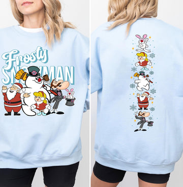 Vintage Frosty the Snowman Sweatshirt Retro Christmas Snowman Shirt Funny Holiday Pullover