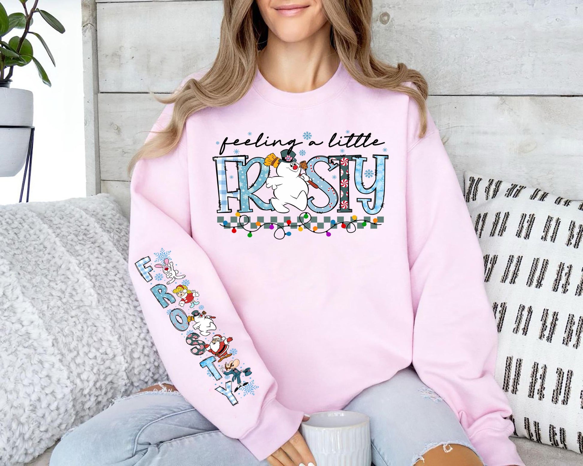 Vintage Frosty the Snowman Sweatshirt Retro Christmas Snowman Shirt Cute Holiday Crewneck Pullover