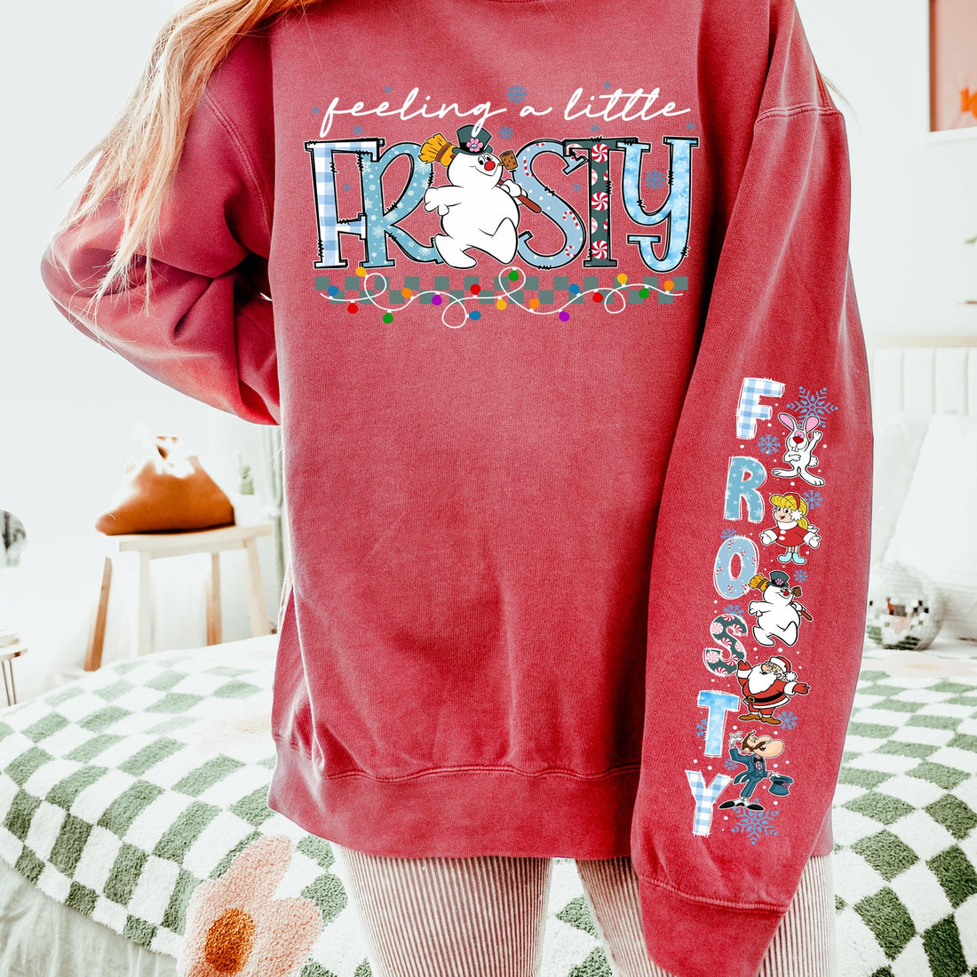 Vintage Frosty the Snowman Sweatshirt Retro Christmas Snowman Shirt Cute Holiday Crewneck Pullover
