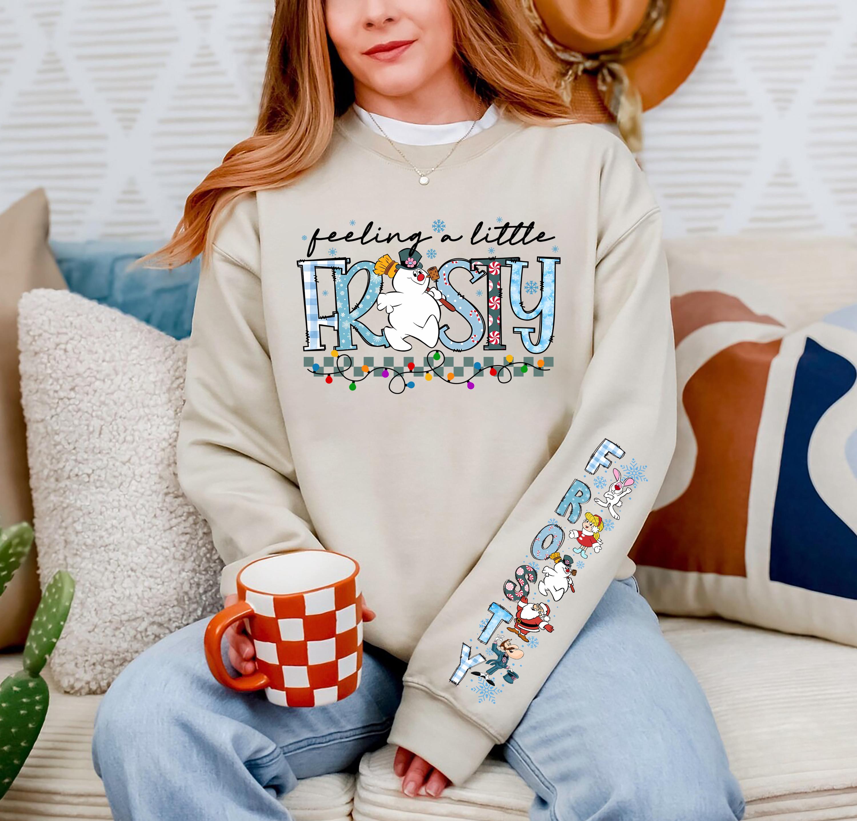 Vintage Frosty the Snowman Sweatshirt Retro Christmas Snowman Shirt Cute Holiday Crewneck Pullover