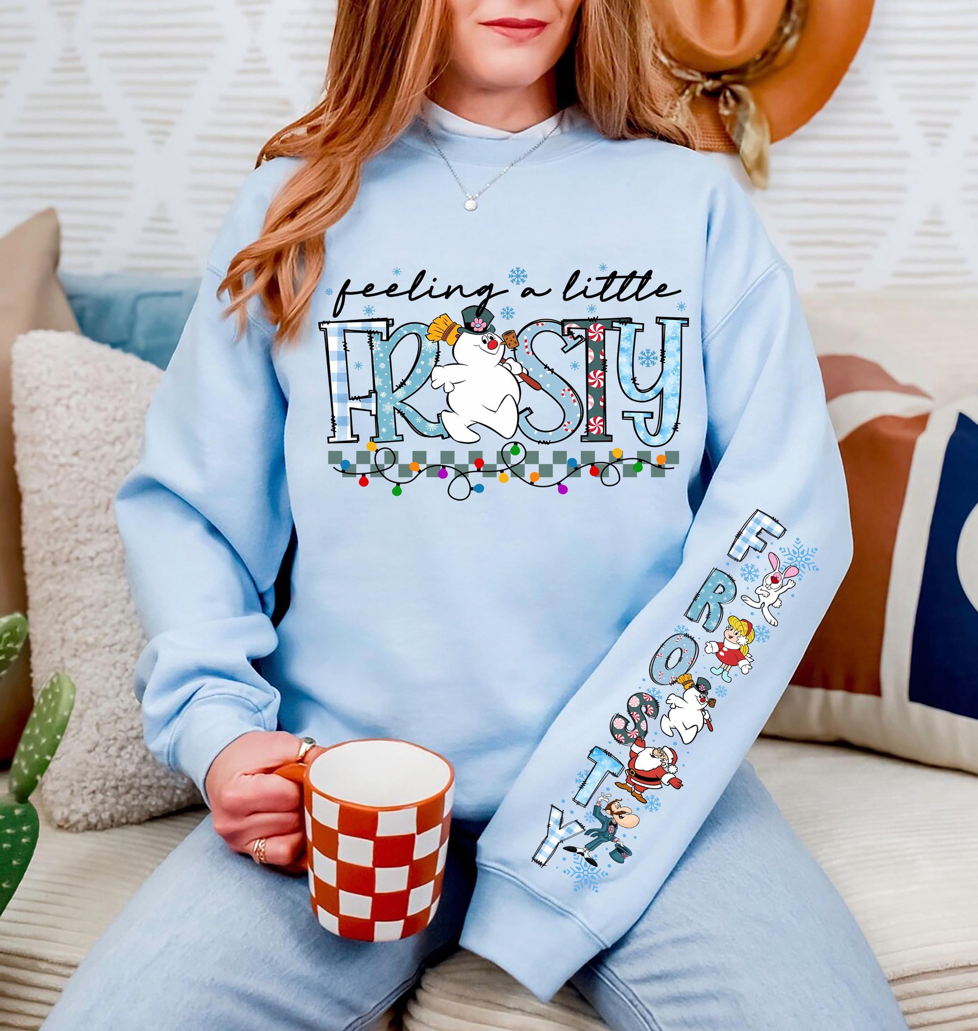 Vintage Frosty the Snowman Sweatshirt Retro Christmas Snowman Shirt Cute Holiday Crewneck Pullover