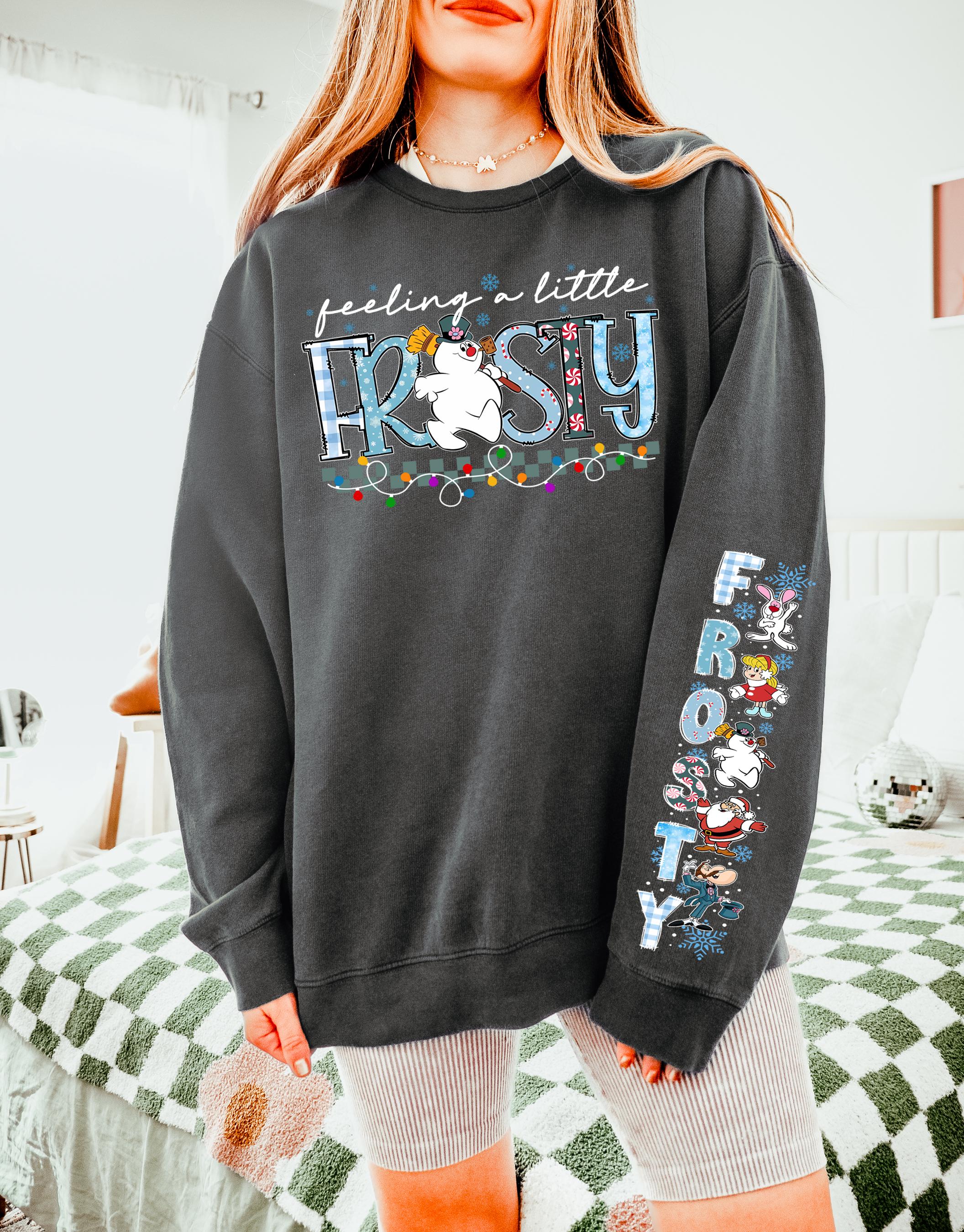 Vintage Frosty the Snowman Sweatshirt Retro Christmas Snowman Shirt Cute Holiday Crewneck Pullover